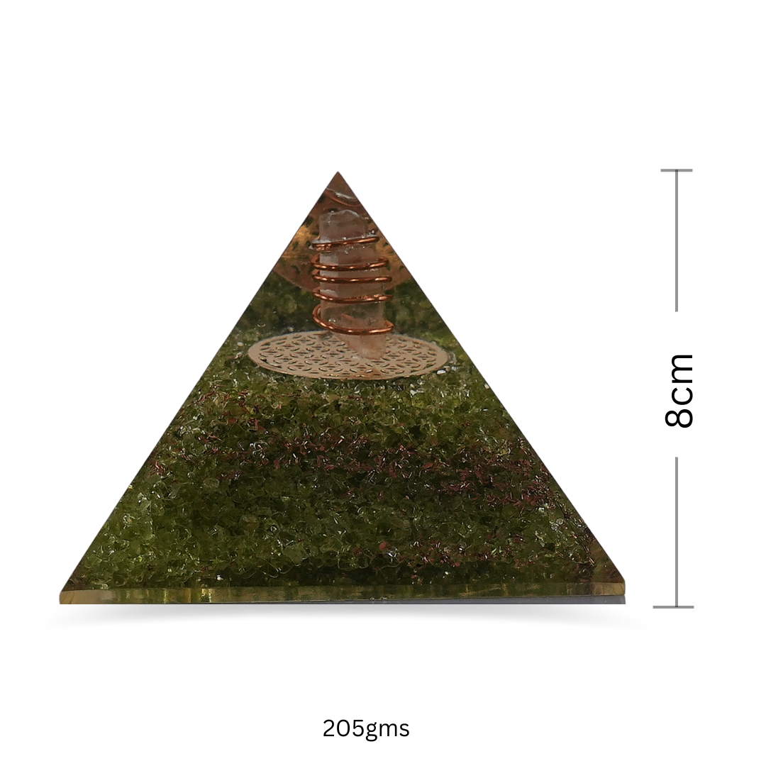 Peridot Orgonite Pyramid – for Positive Energy