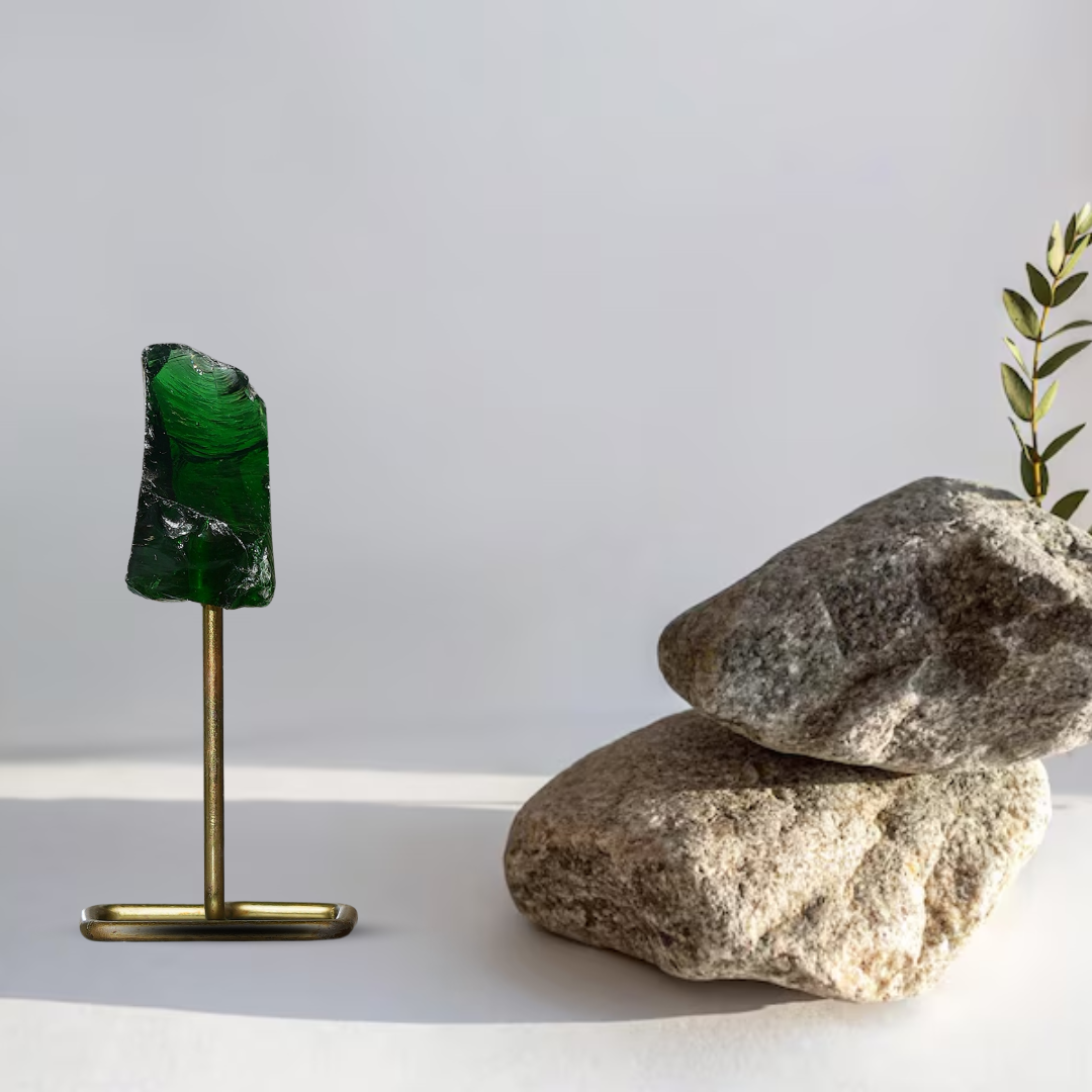 Green Obsidian Raw Stone Stand