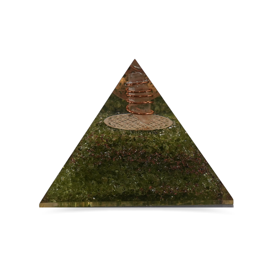 Peridot Orgonite Pyramid/Orgone Pyramid