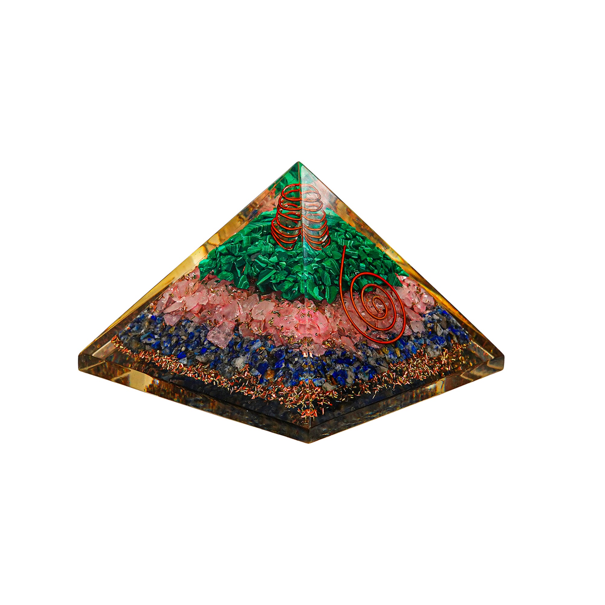 Rose Quartz, Lapis Lazuli & Malachite Pyramids – for Vastu