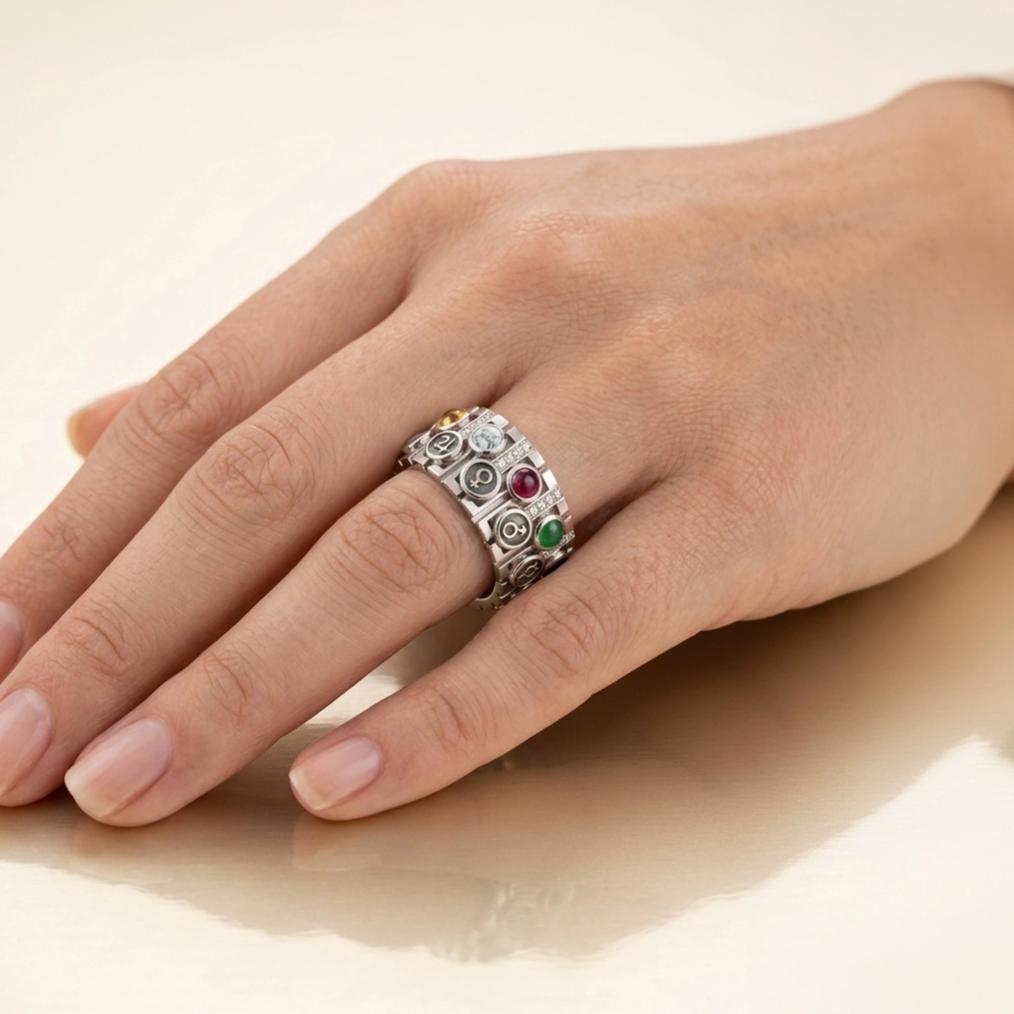 Zodiac Band Silver Ring