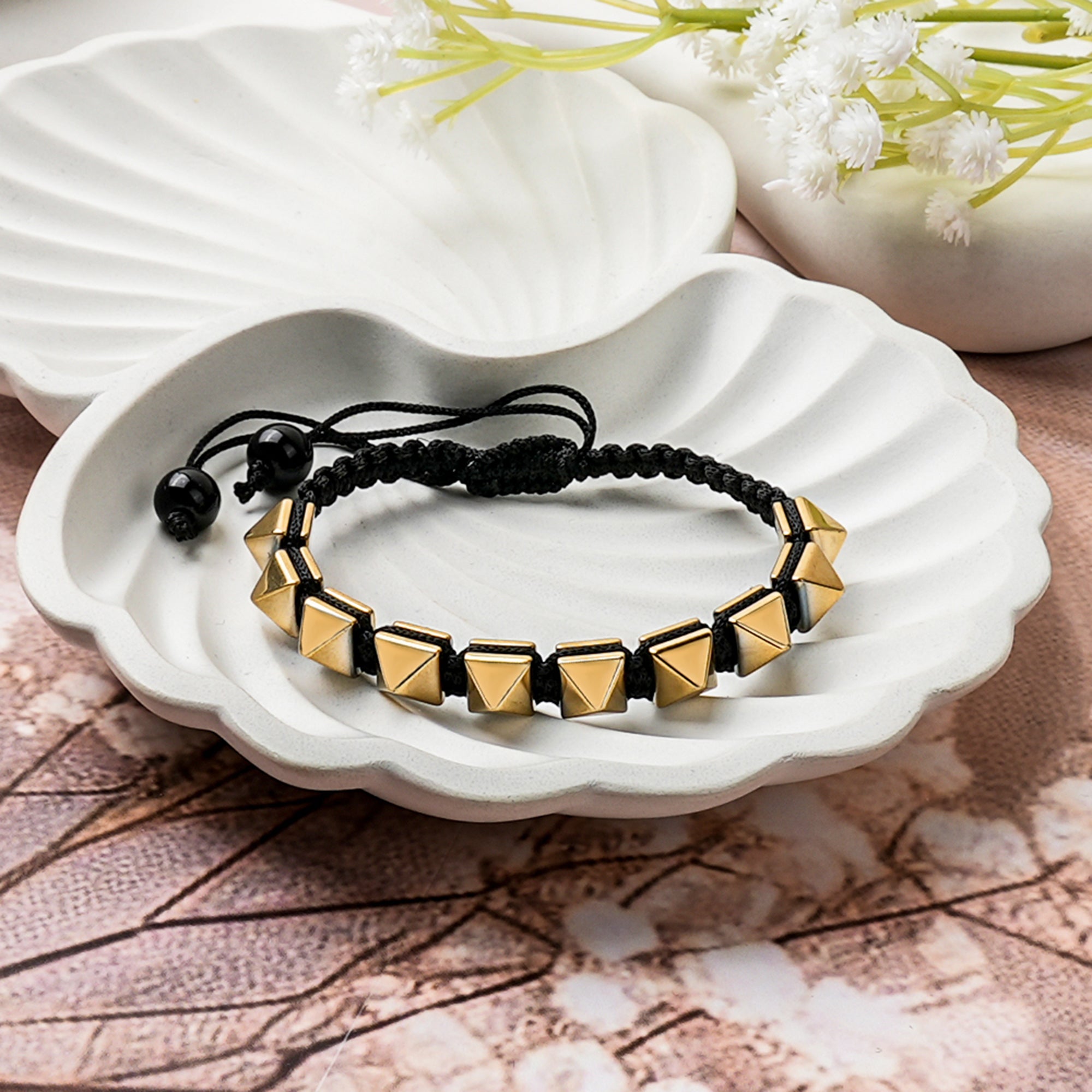 Golden Pyrite Pyramid Bracelet – Wealth & Protection