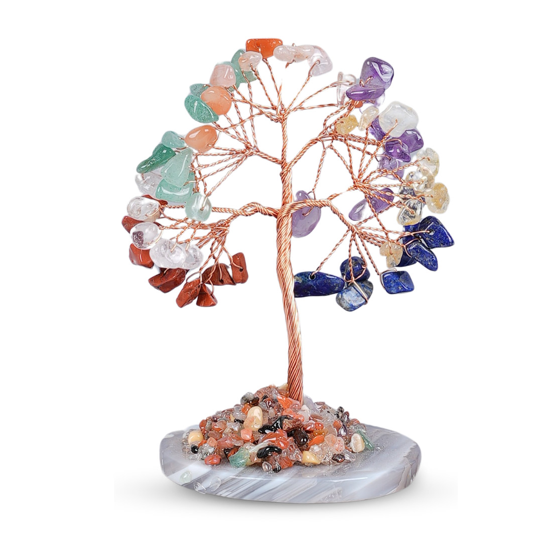 7 Chakra With Agate Plate Tree