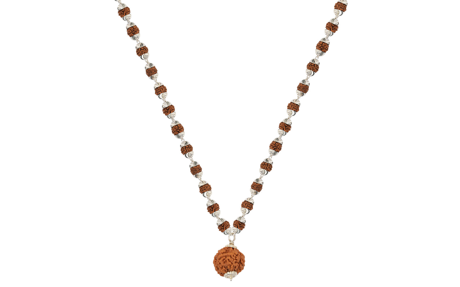 5 Mukhi Silver Rudraksha Mala