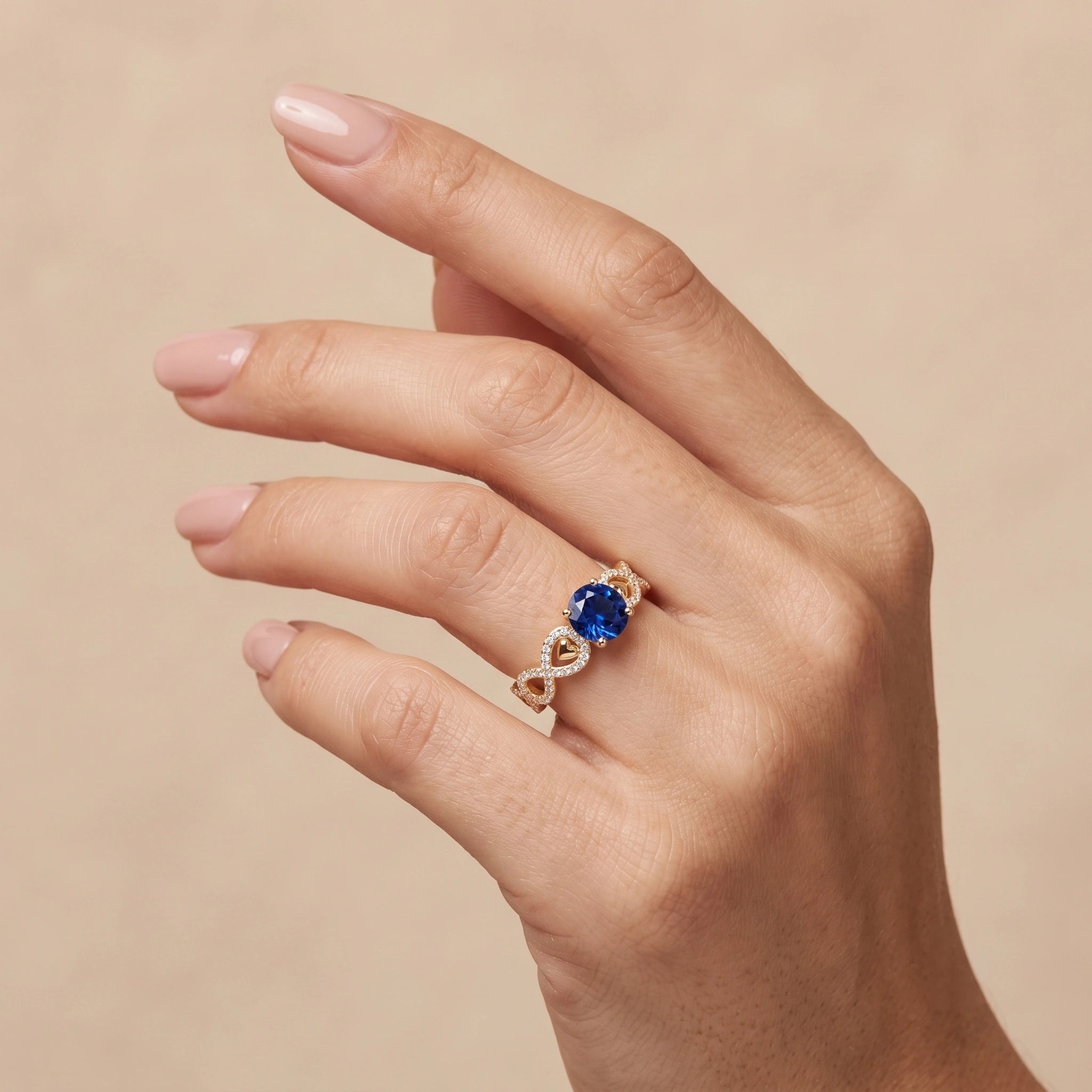 Oval Royal Blue Sapphire Filigree Openwork Engagement Ring