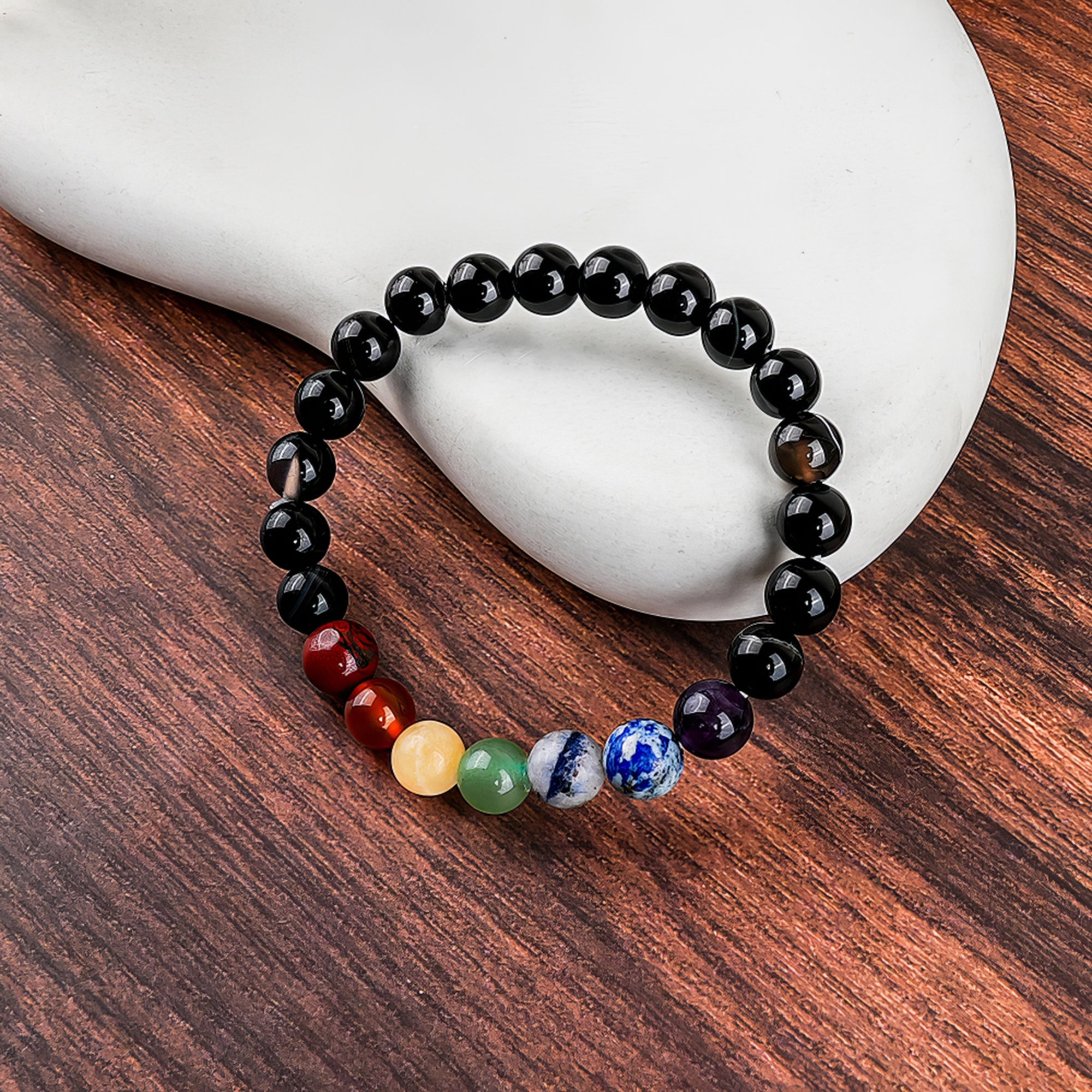 7 Chakra Onyx Bracelet – Protection & Balance