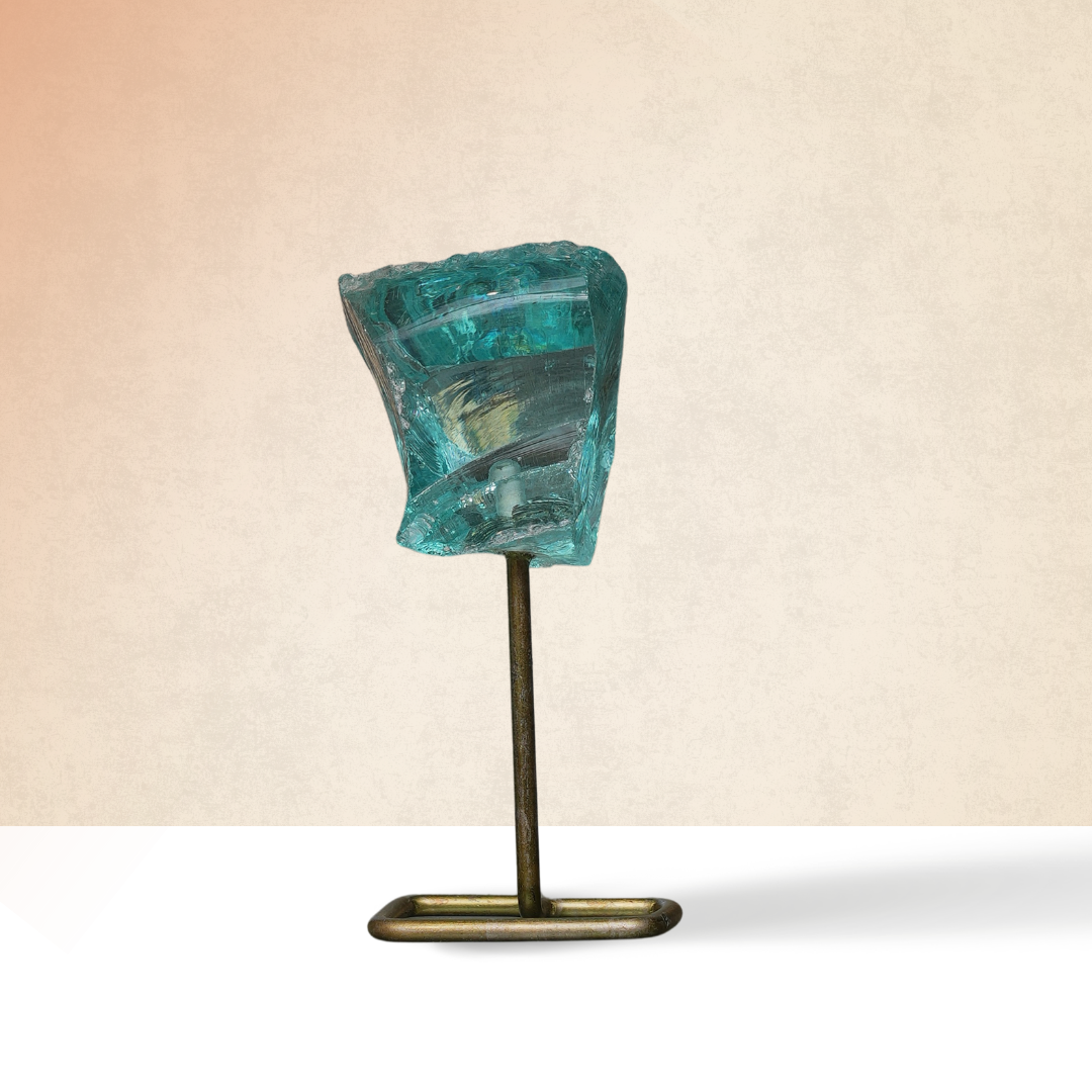 Aqua Obsidian Raw Stone Stand – for Vastu