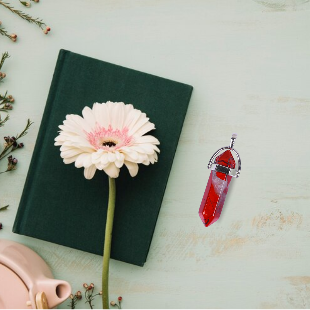 Red Jasper Double Terminated Pencil Pendant