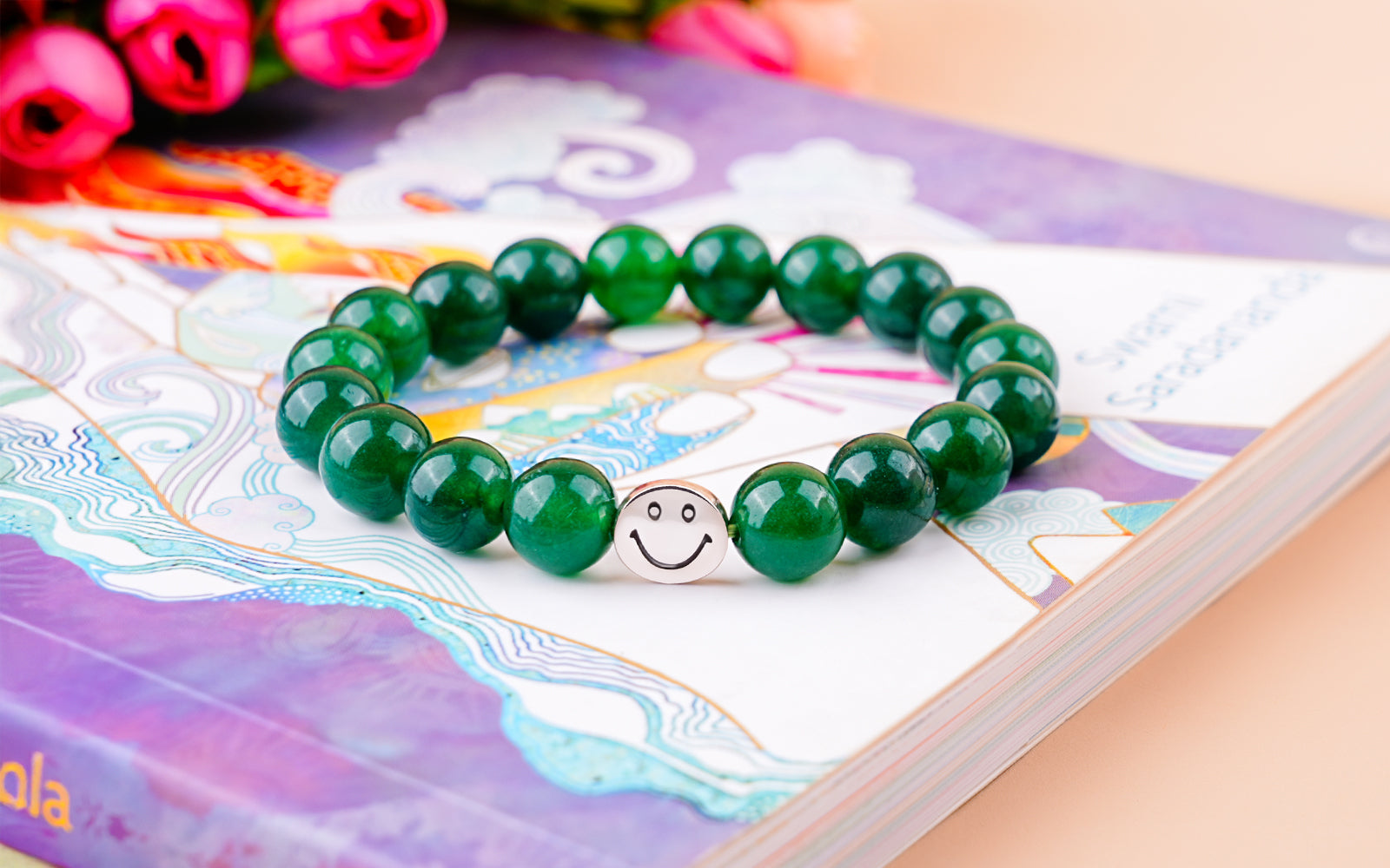 Smile Bracelet  Green Jade