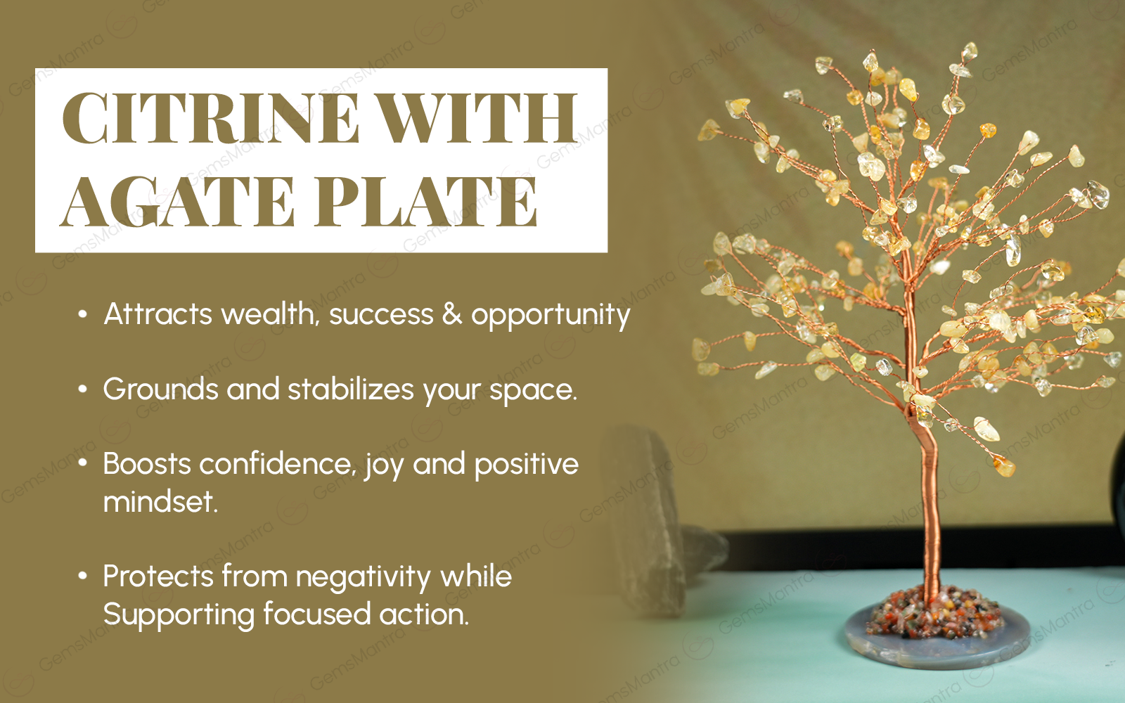 Citrine With Agate Plate Large