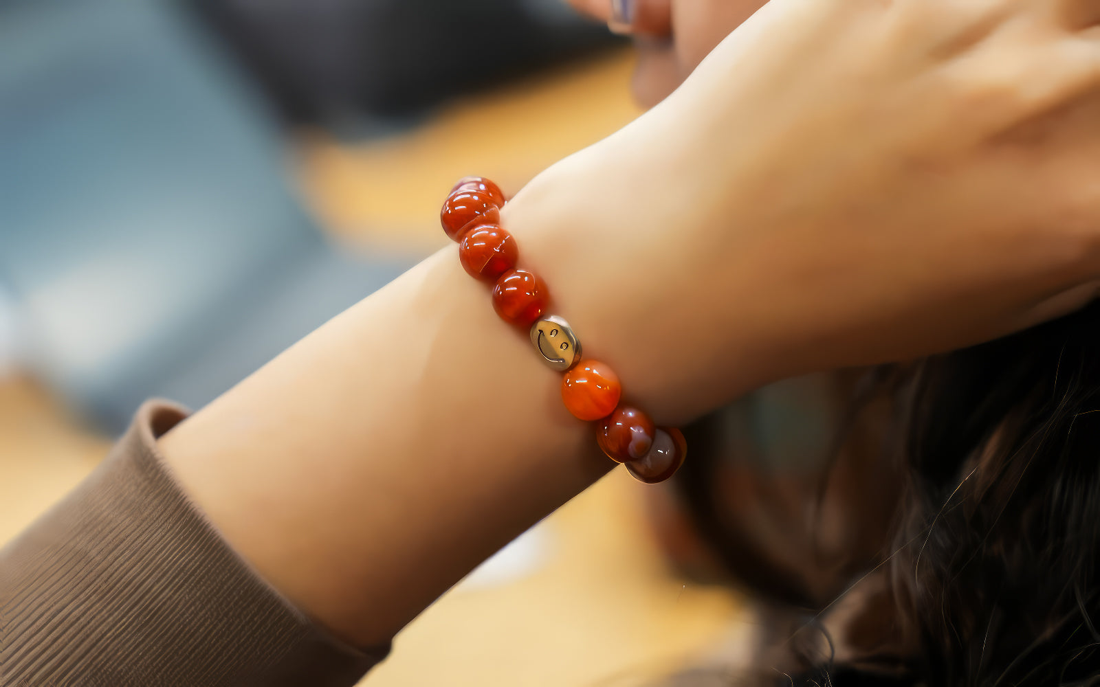 Red Carnelian Smile Bracelet