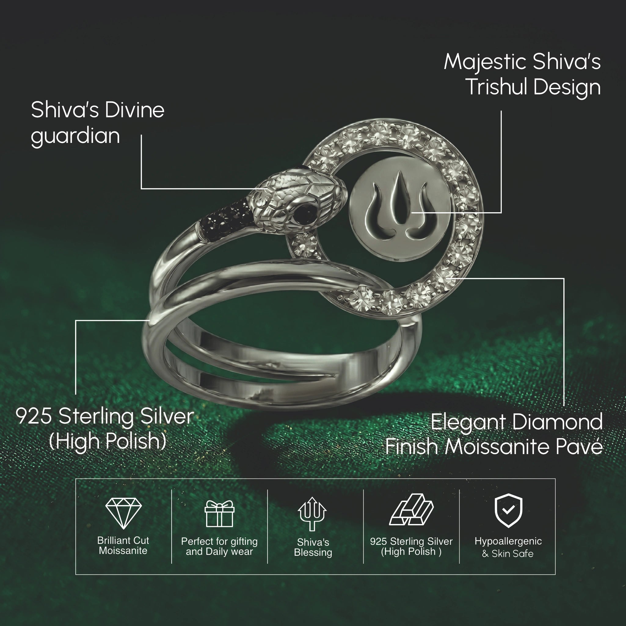 Om Halo Silver Ring
