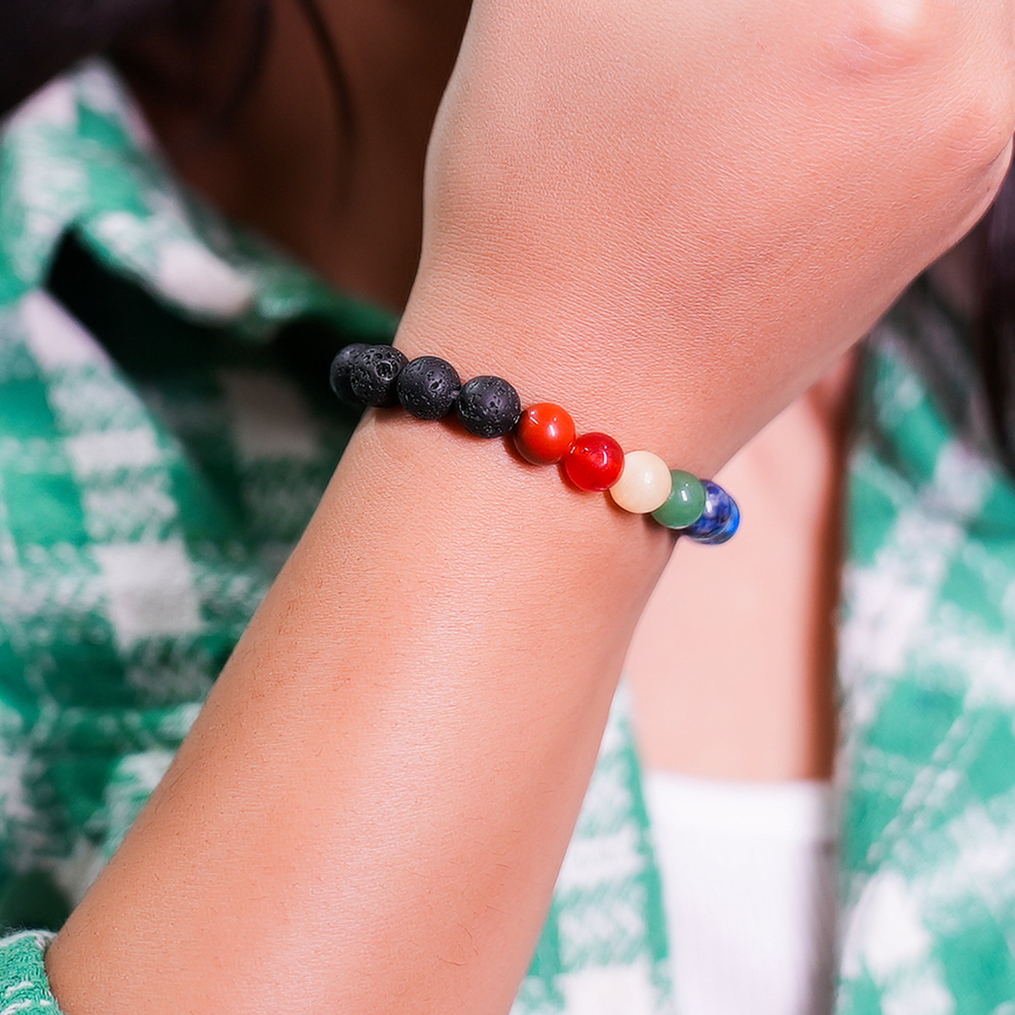 7 Chakra Lava Bracelet – Grounding & Aromatherapy
