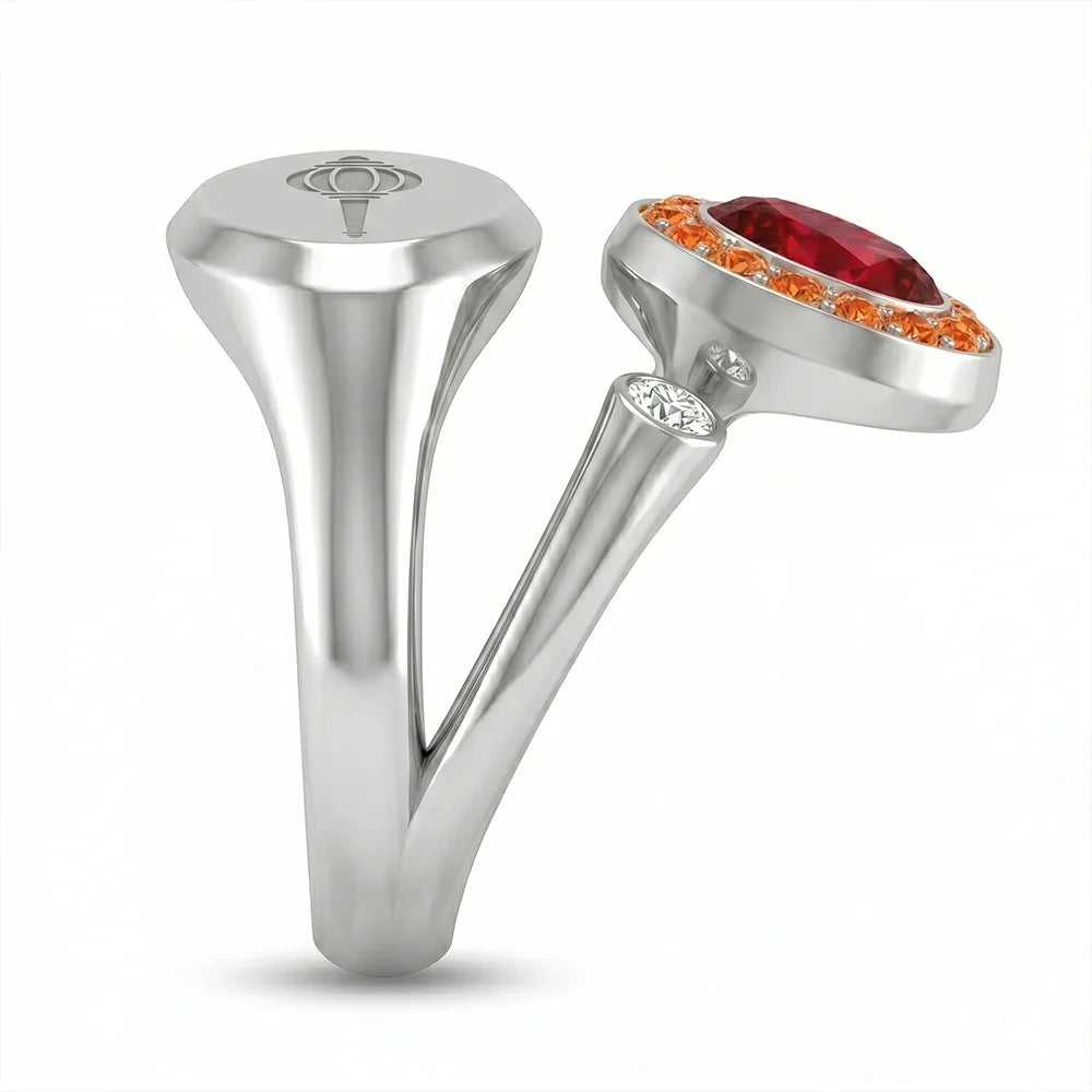 Dual Energy Gemstone Open Ring (925 Silver)