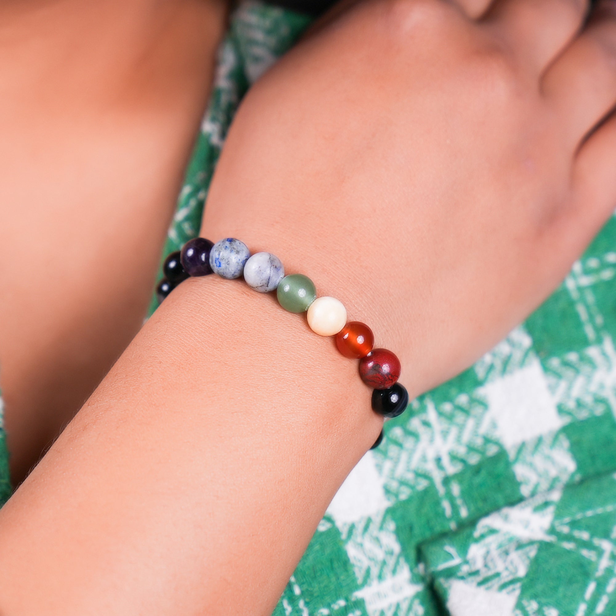 7 Chakra Onyx Bracelet – Protection & Balance
