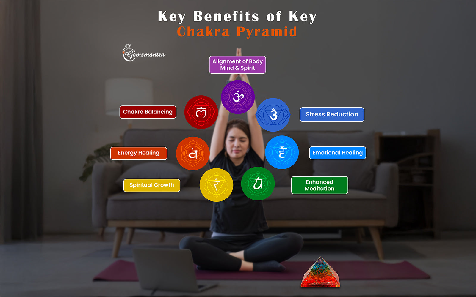 7 Chakra Chips Pyramid