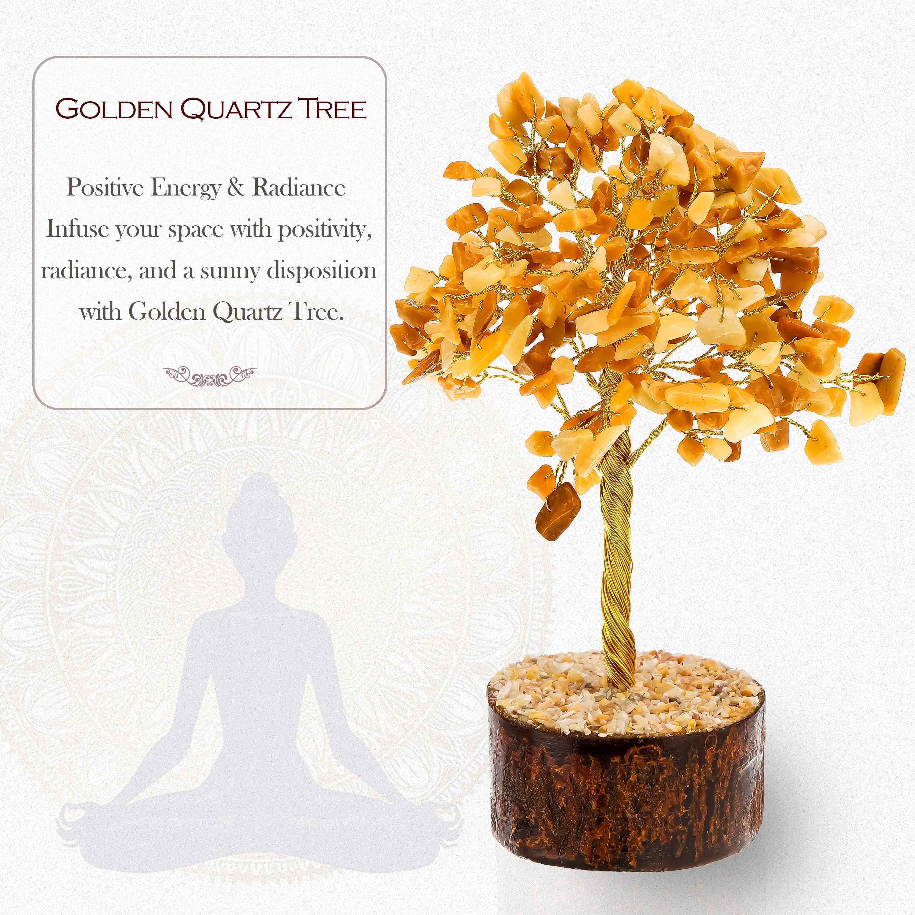 Large Golden Quartz Crystal Tree