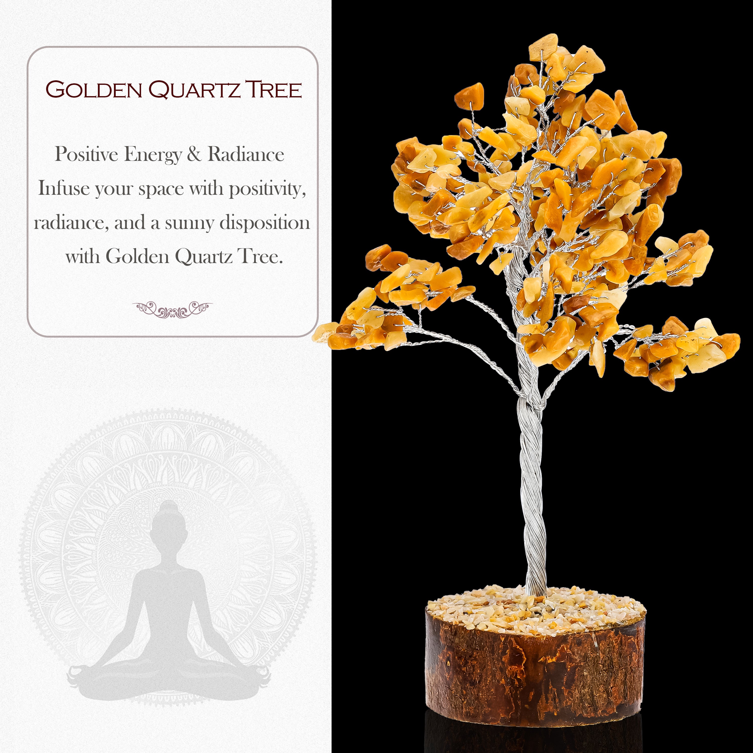 Large Golden Quartz Crystal Tree