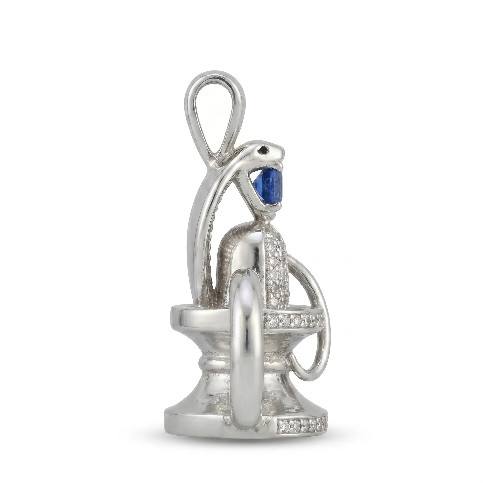 Divine Shivling Blue Stone Pendant (925 Silver)