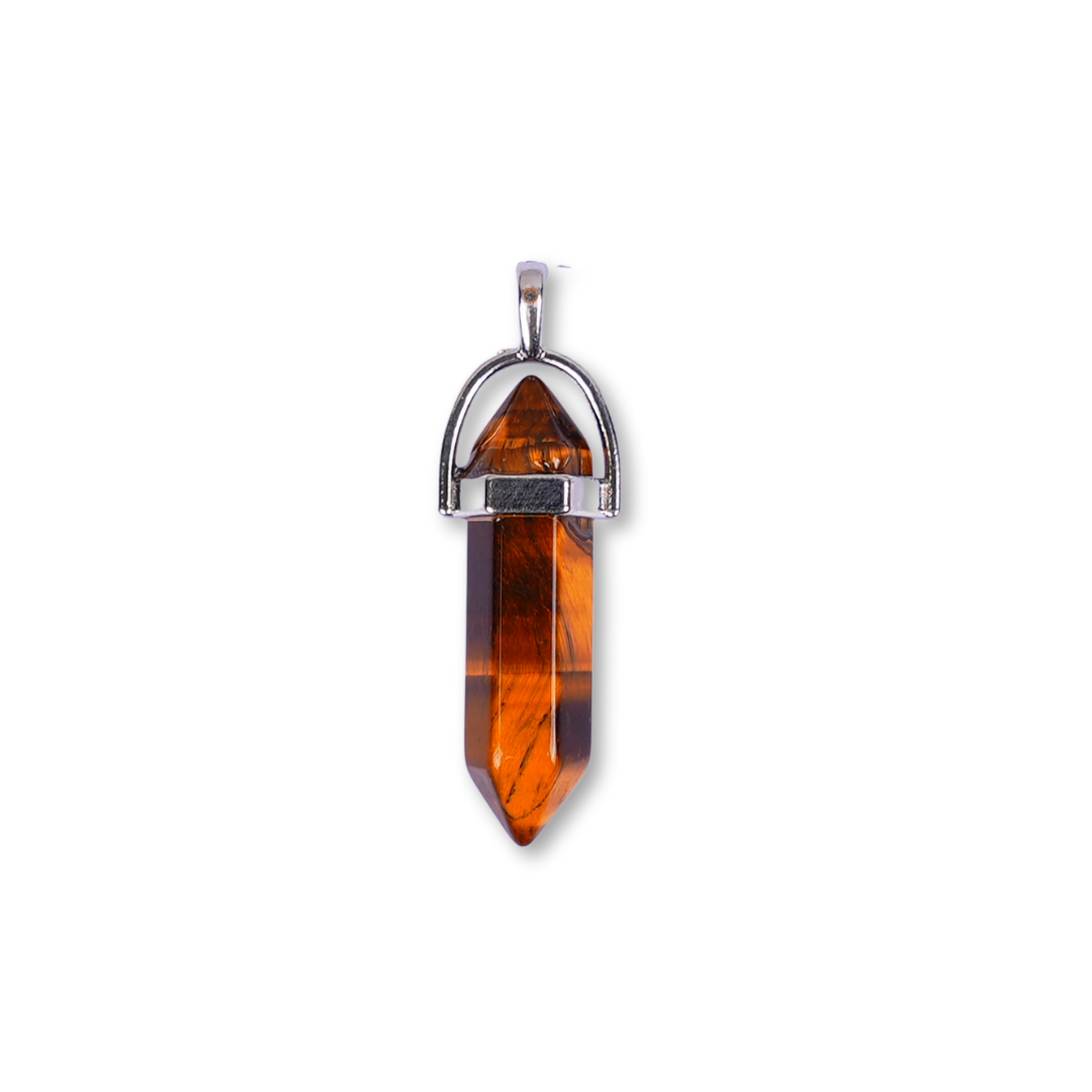 Tiger Eye Double Terminated Pencil Pendant