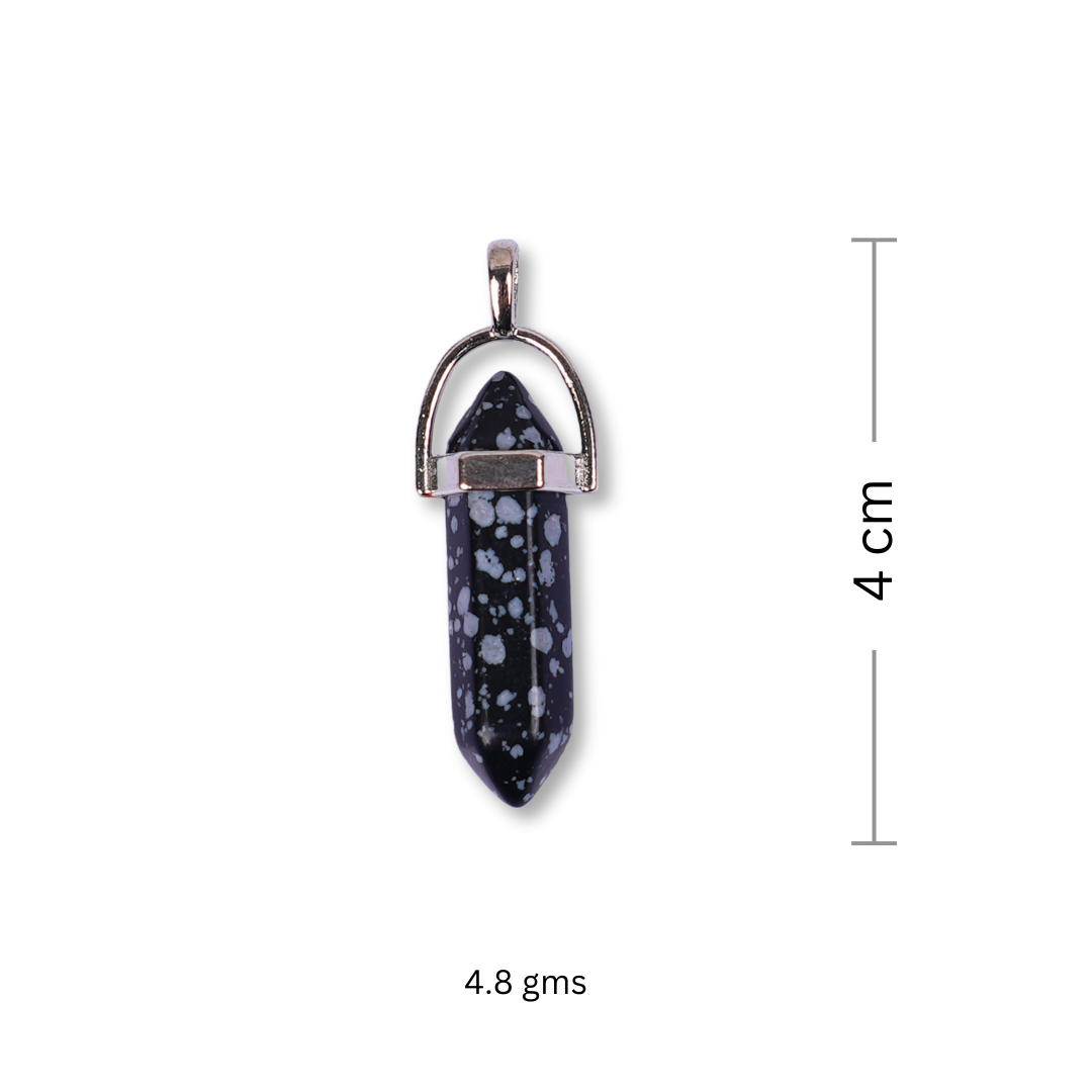 Snowflake Obsidian Double Terminated Pencil Pendant