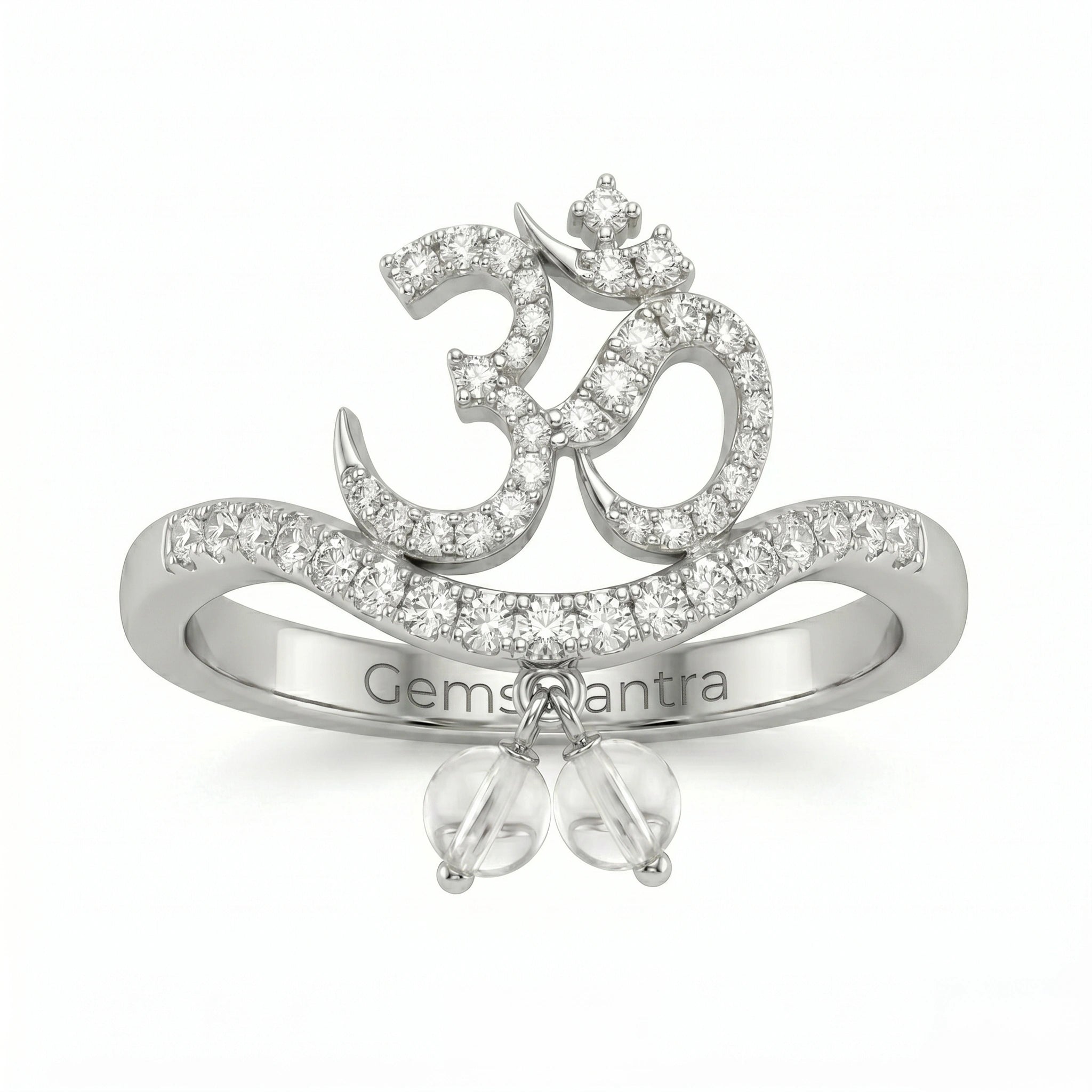 OM Charm  Silver Ring
