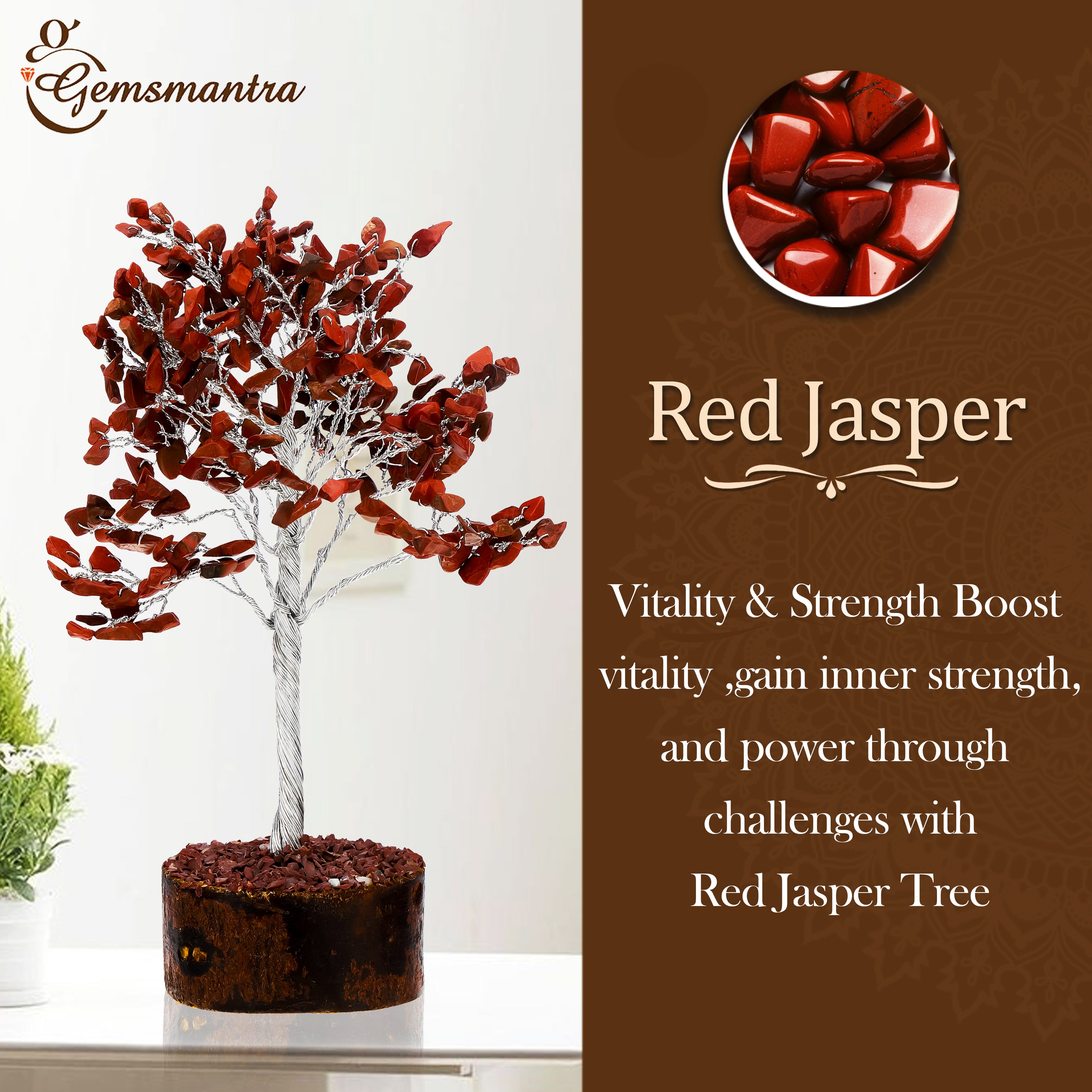 Large Red Jasper Crystal Tree