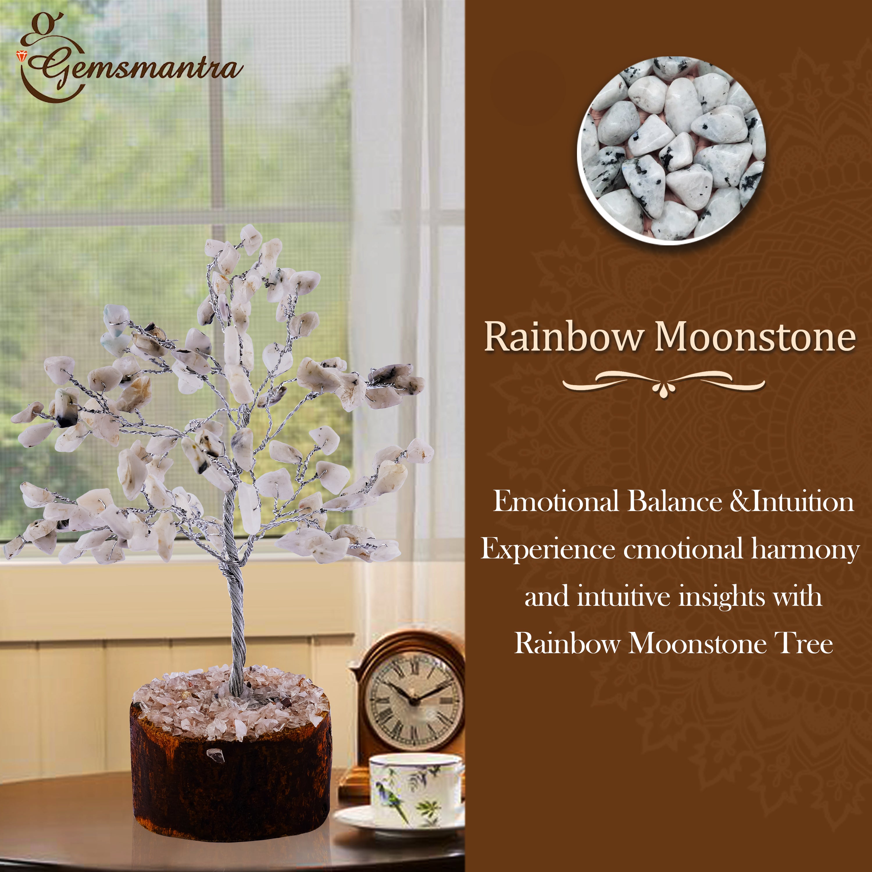 Small Rainbow Moonstone Crystal Tree