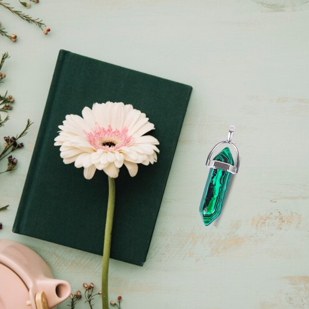 Malachite Double Terminated Pencil Pendant