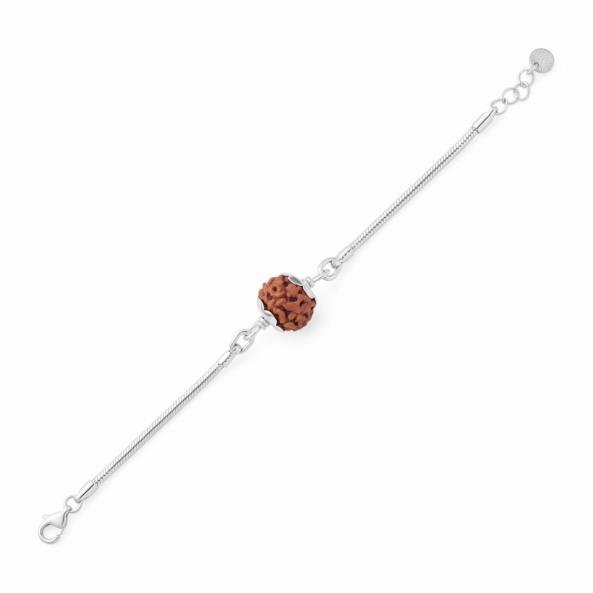 7 Mukhi Rudraksha 925 Sterling Silver Adjustable Bracelet