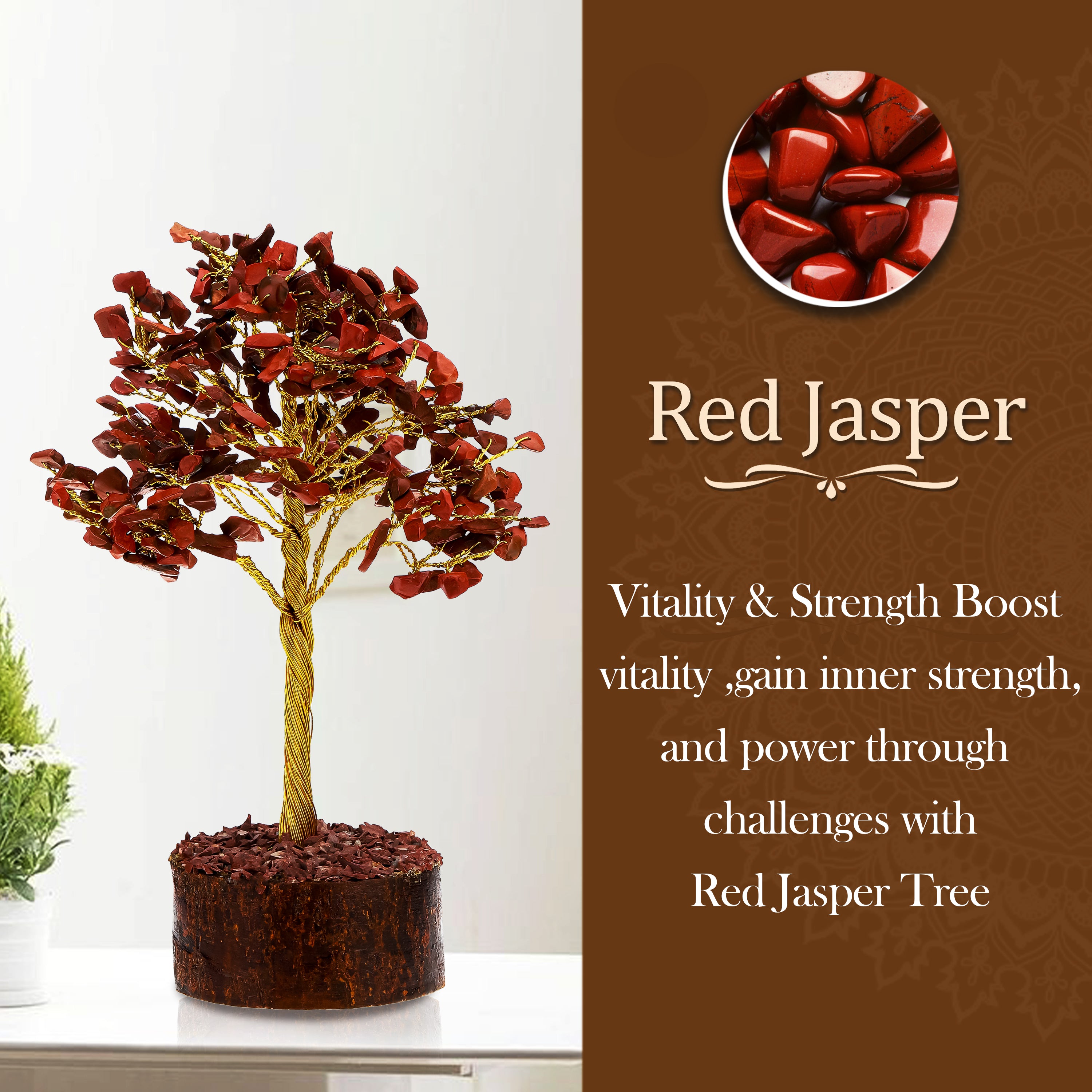 Large Red Jasper Crystal Tree