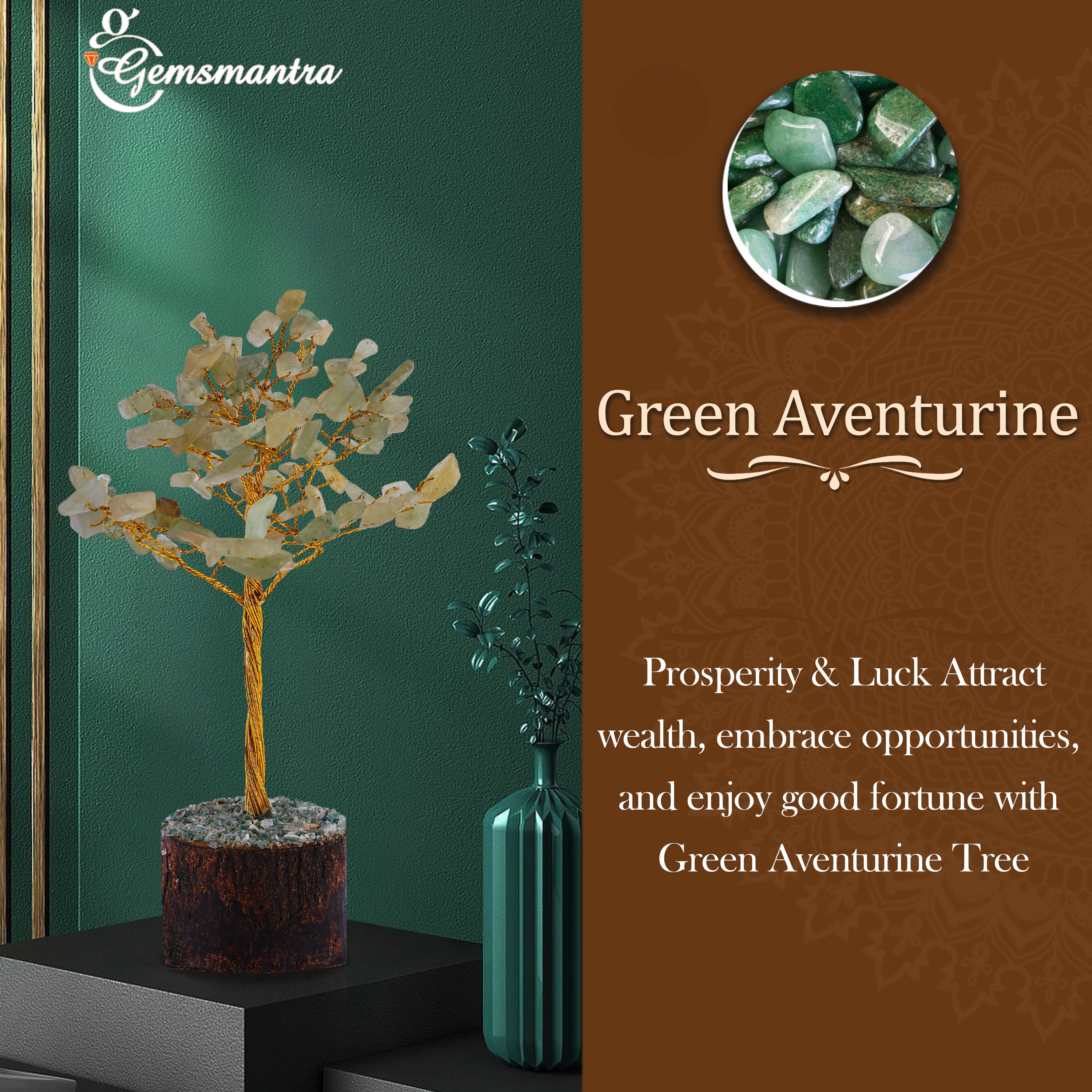 Large Green aventurine Crystal Tree