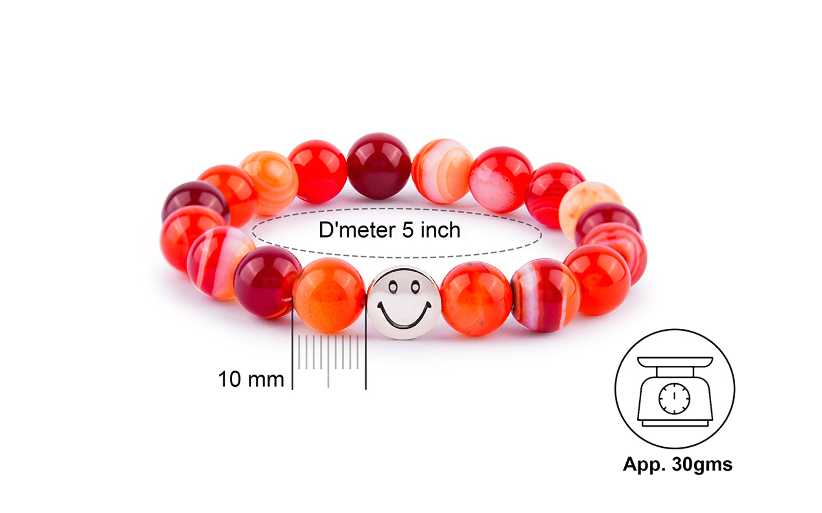 Smile Bracelet - Red Carnelian