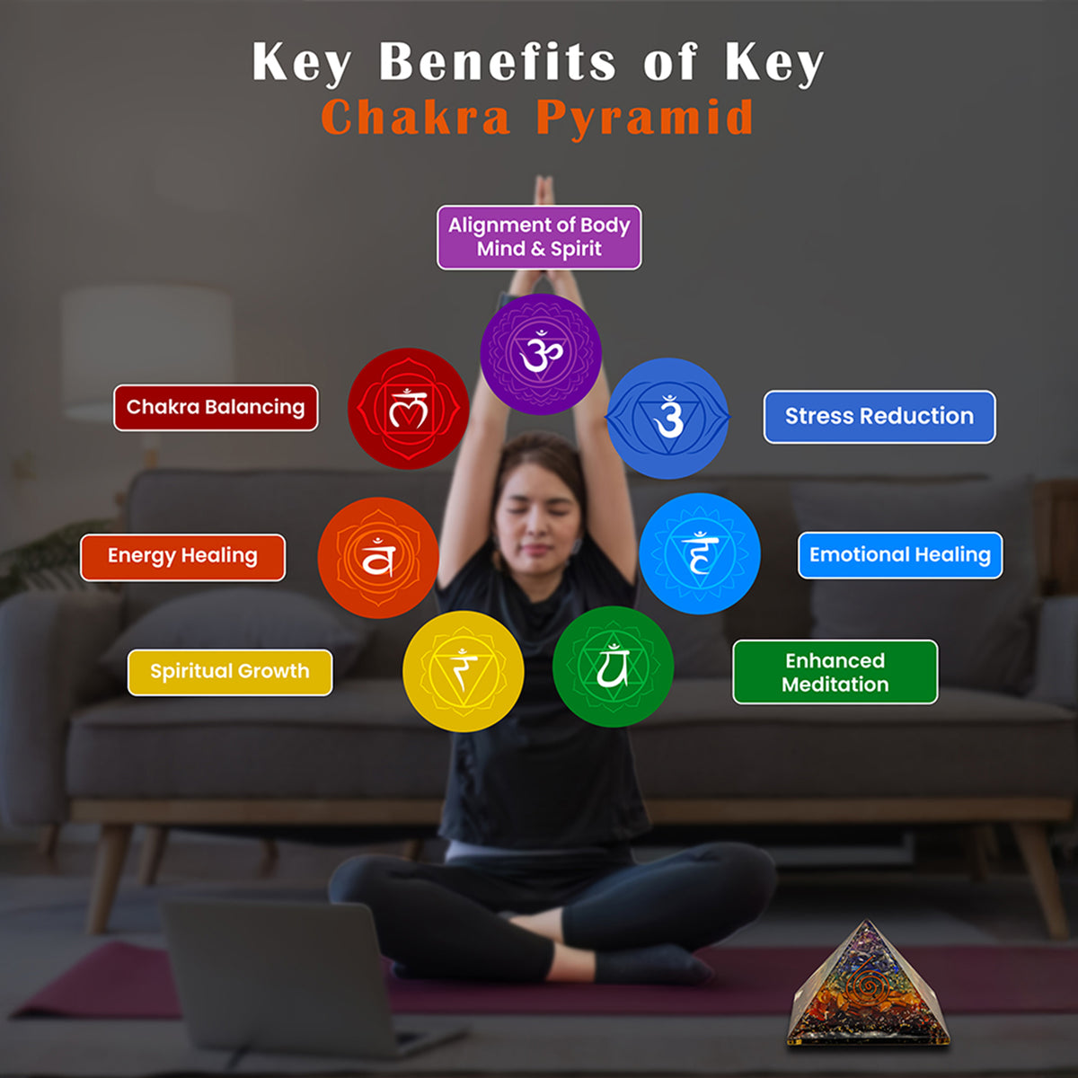 7 Chakra Onyx Pyramid – for Vastu