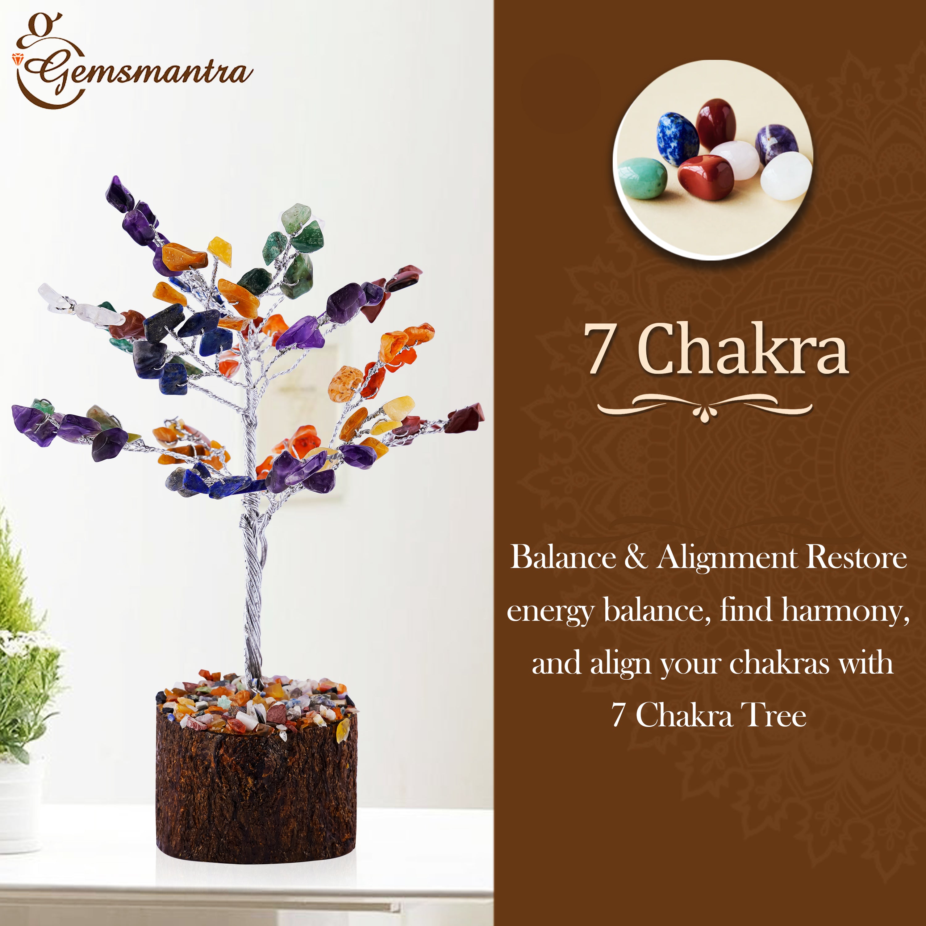 Small Seven Chakra Crystal Tree