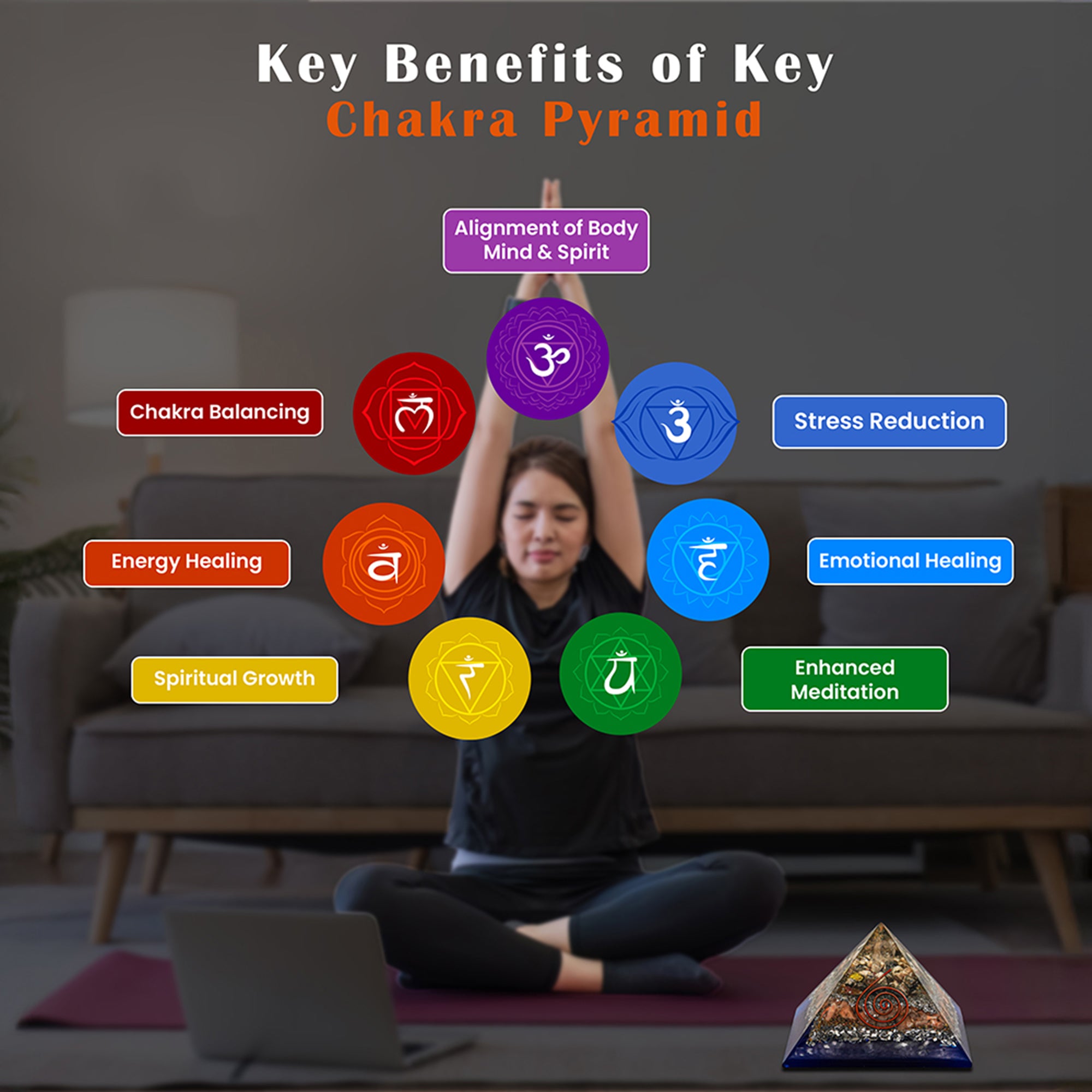 Multi Tourmaline Pyramid – for Vastu
