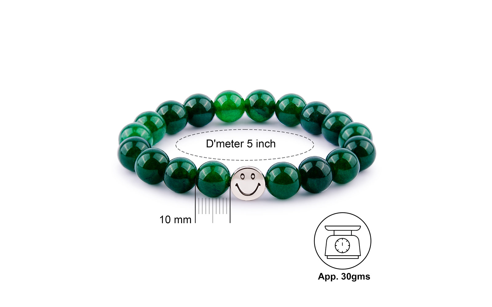 Smile Bracelet  Green Jade