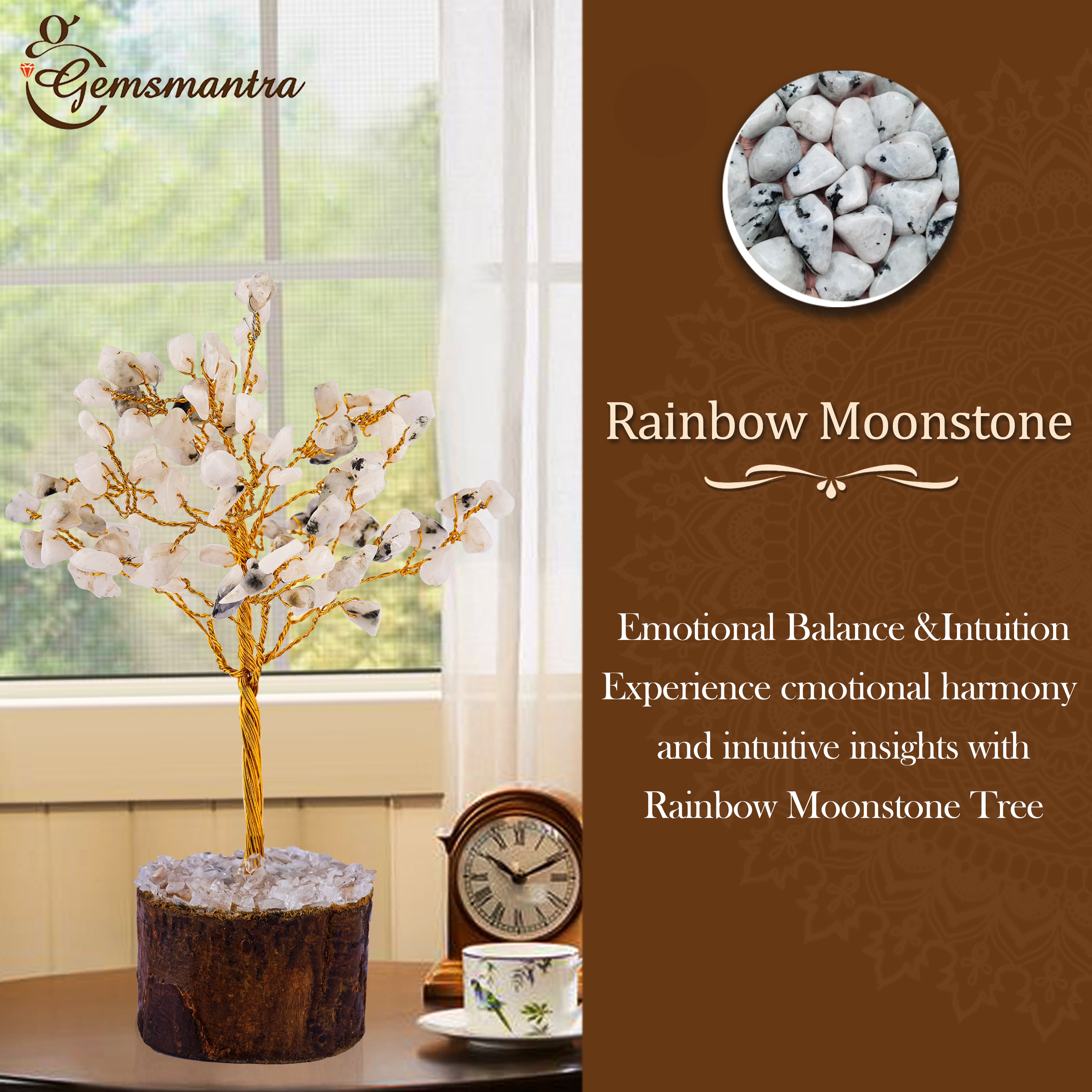 Small Rainbow Moonstone Crystal Tree