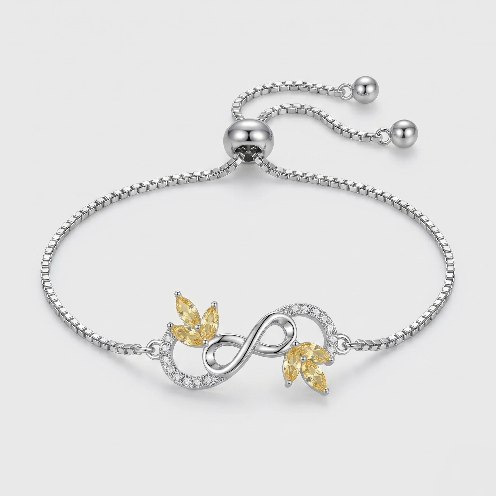 Infinity Butterfly Silver Bracelet