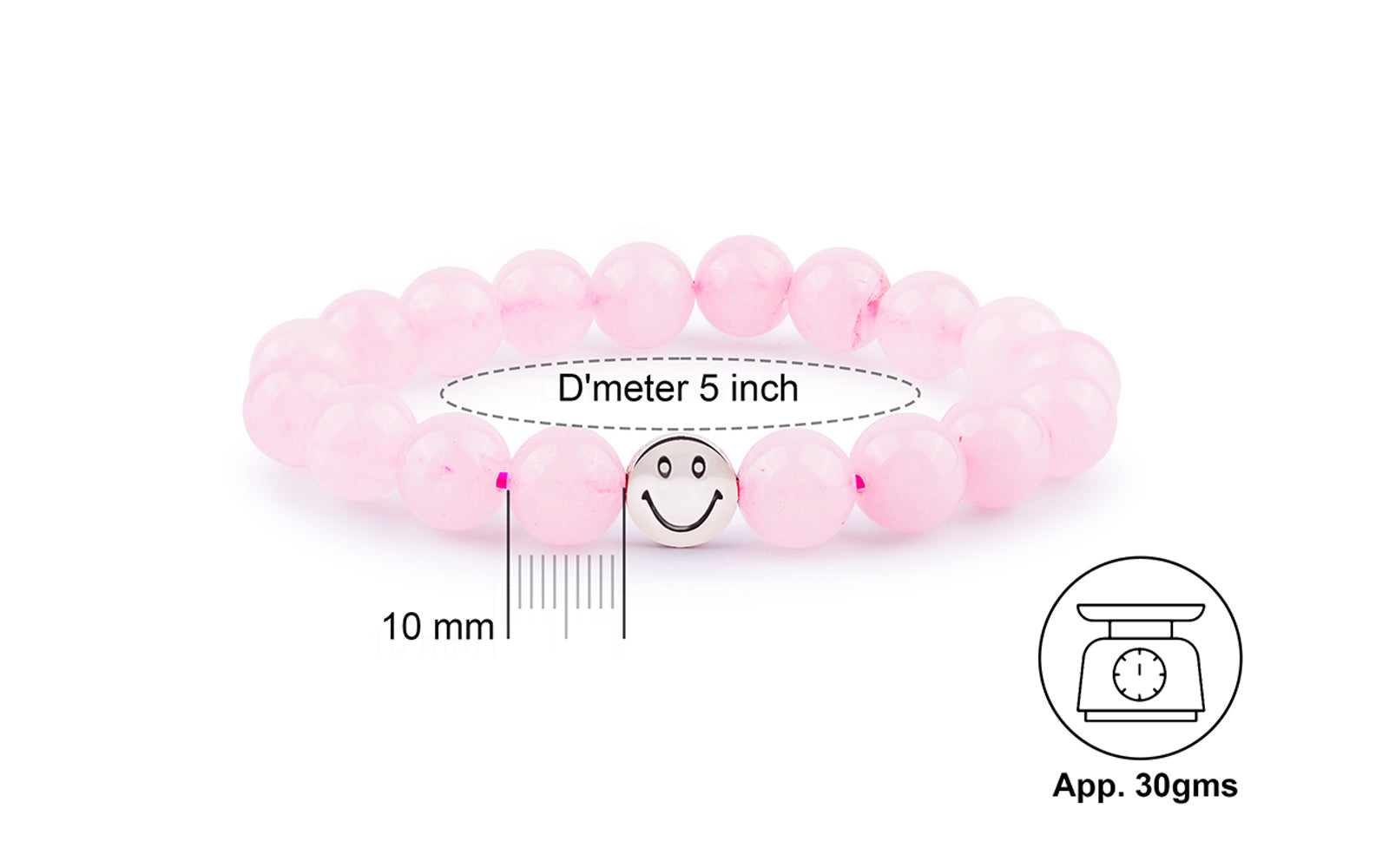 Smile Bracelet - Rose Quartz