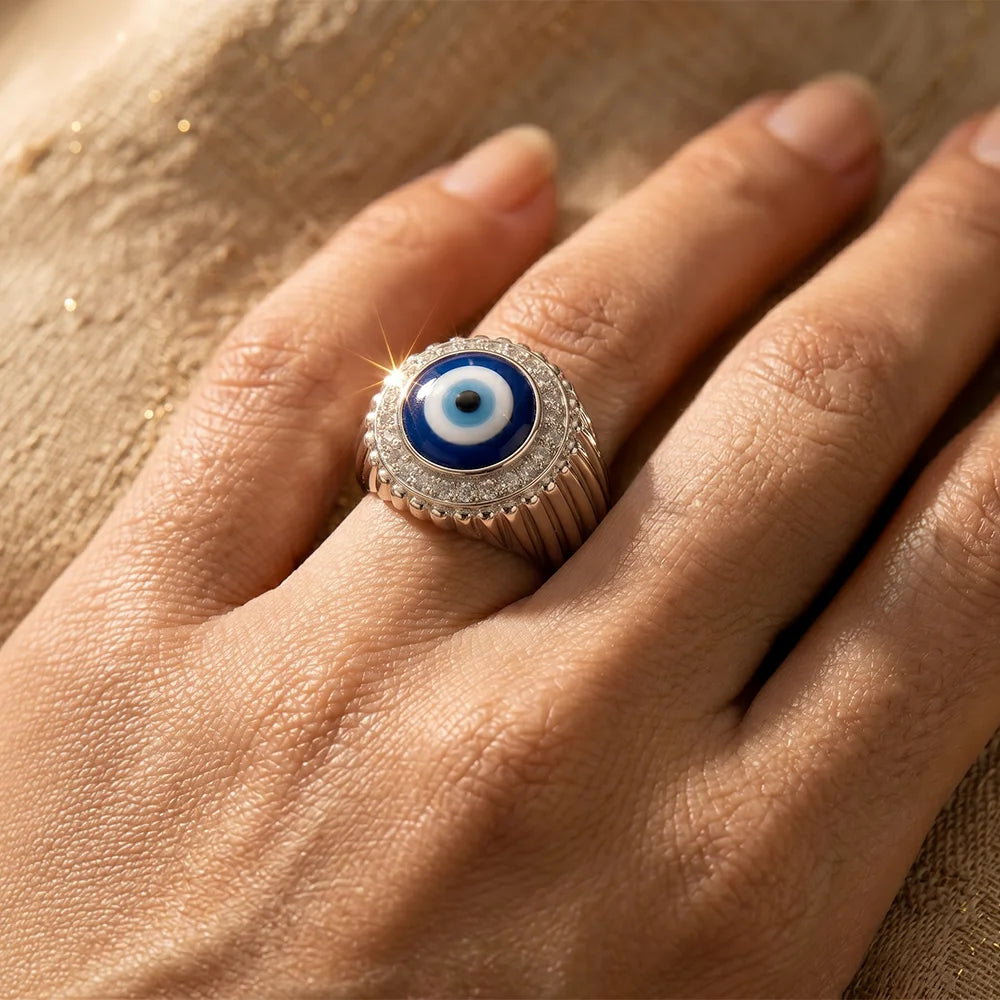 Evil Eye Premium Textured Ring (UNISEX)