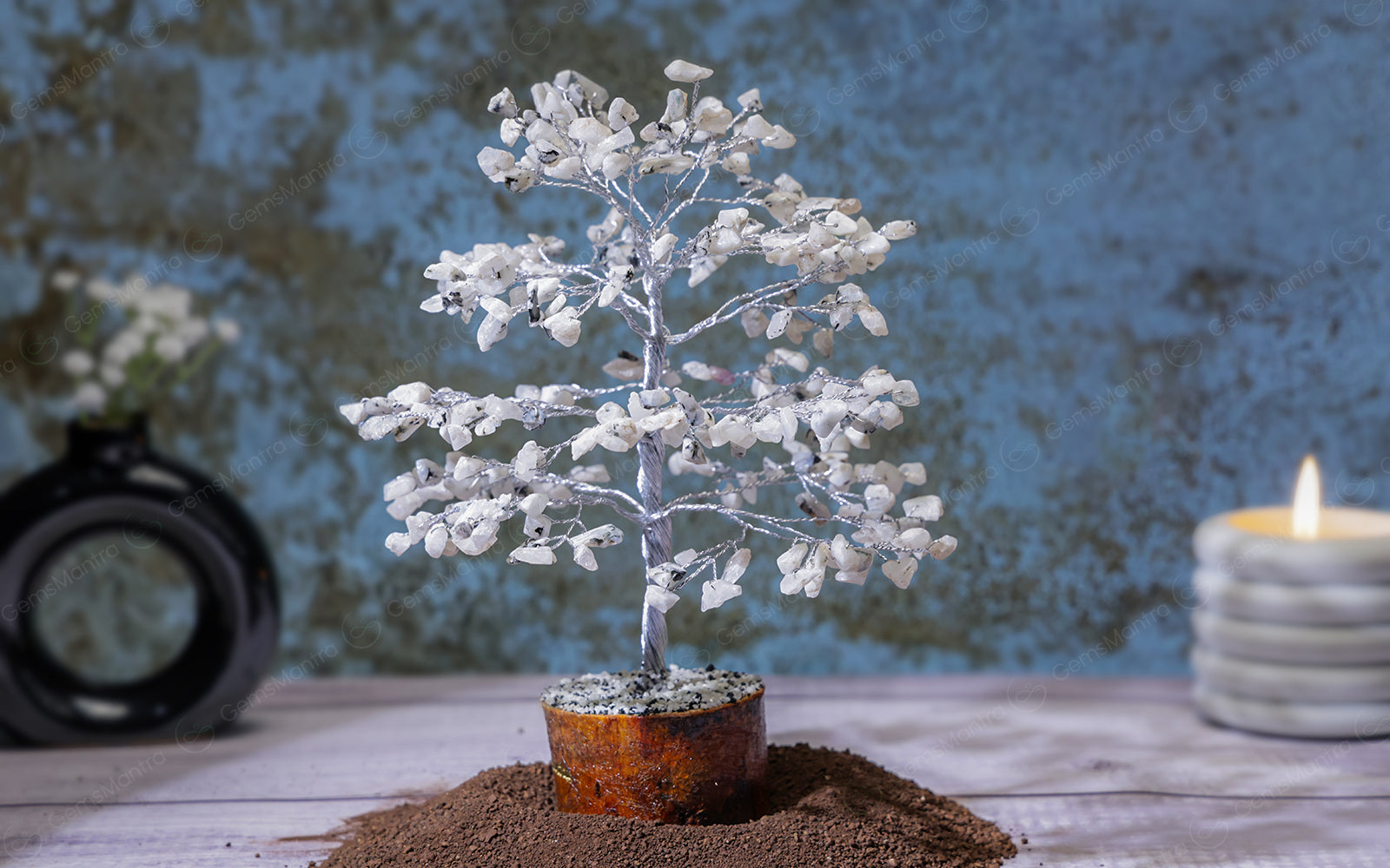 Large Rainbow Moonstone Crystal Tree