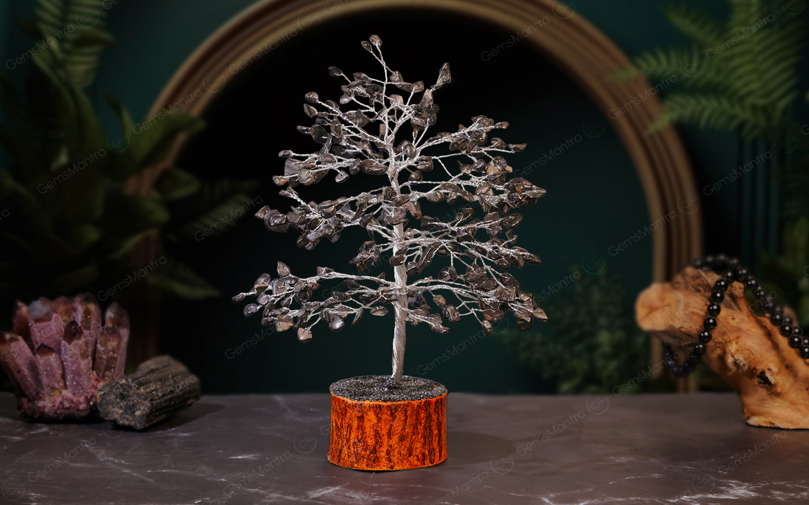 Large Black Agate Crystal Tree