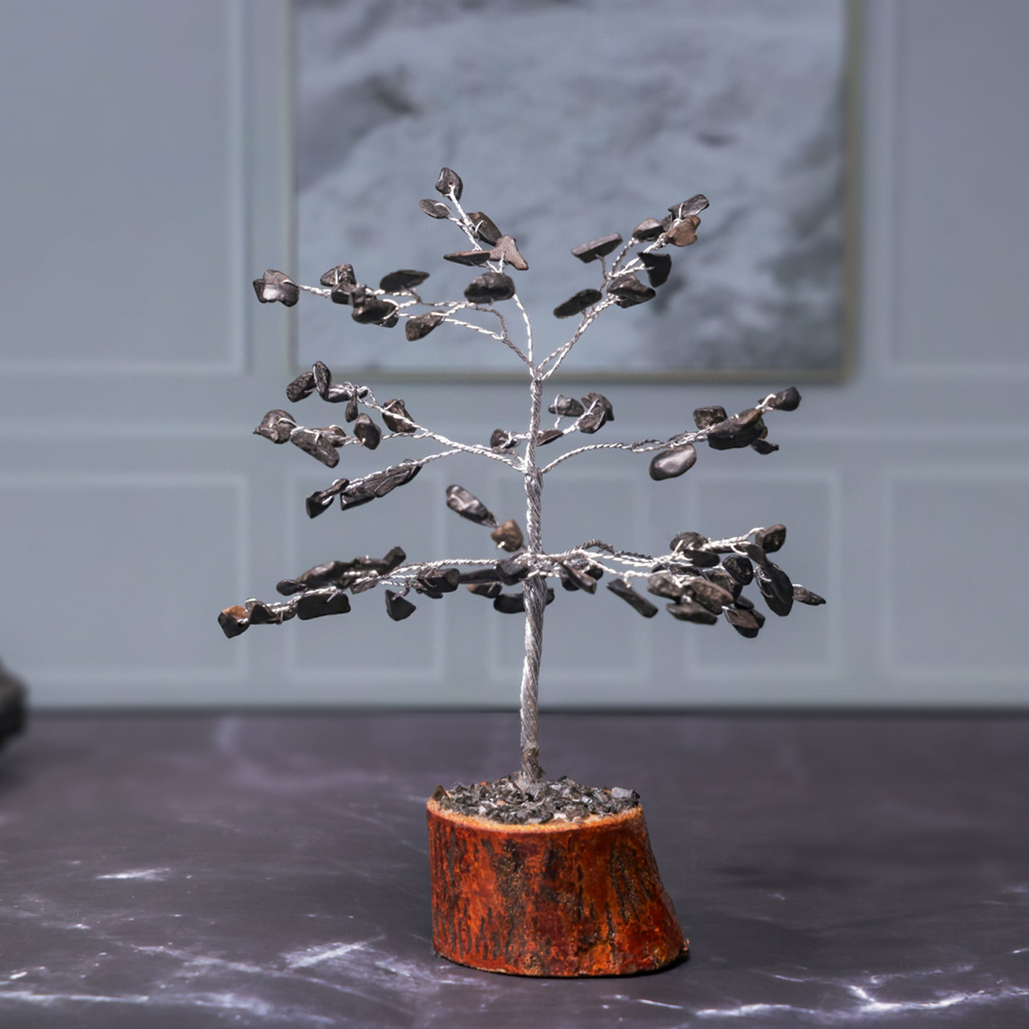 Black Agate Crystal Tree – Small, for Vastu