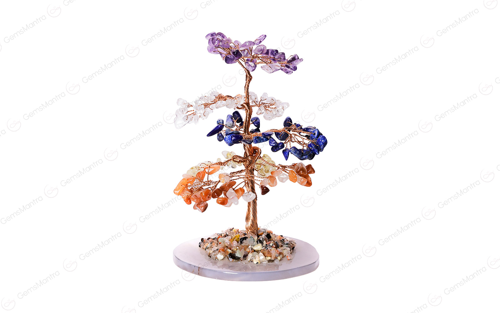 7 Chakra With Agate Plate Tree BIG