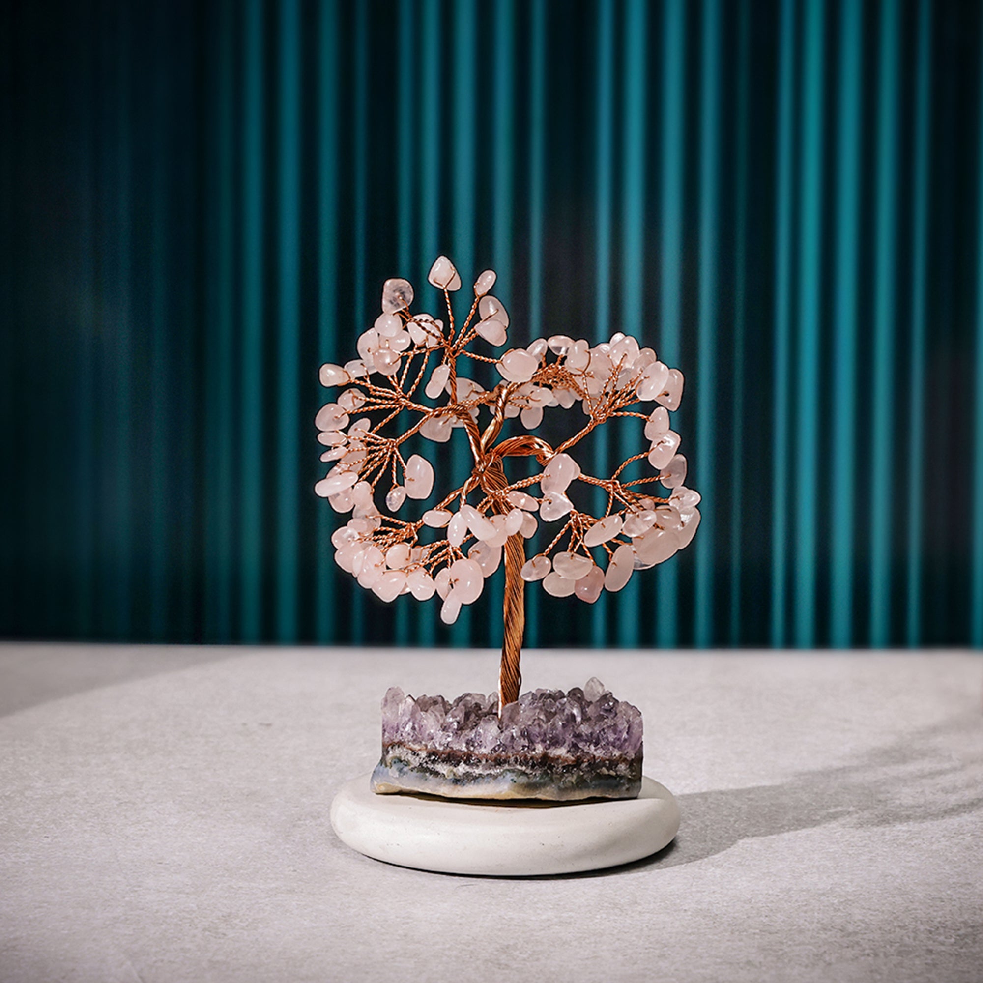 Rose Quartz with Amethyst Cluster Tree – for Vastu