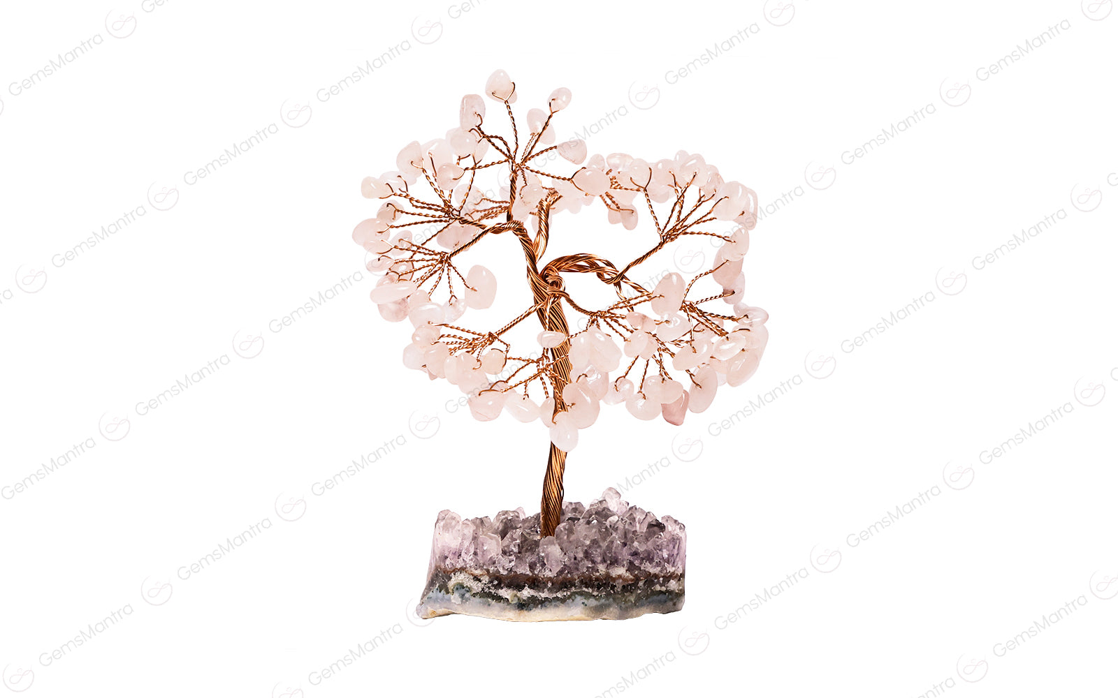 Rose Quartz with Amethyst Cluster Tree