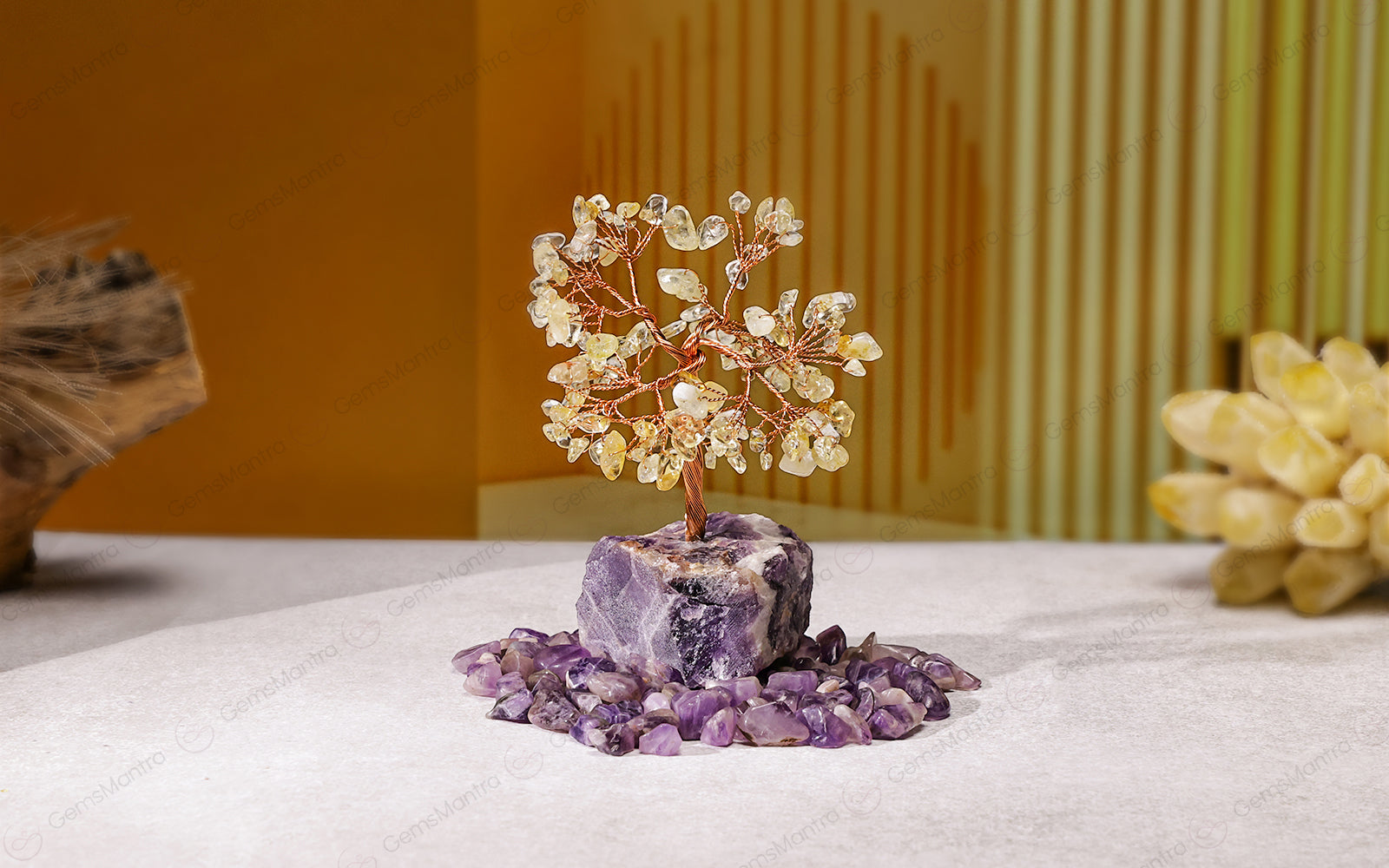 Citrine With Amethyst Cluster Tree