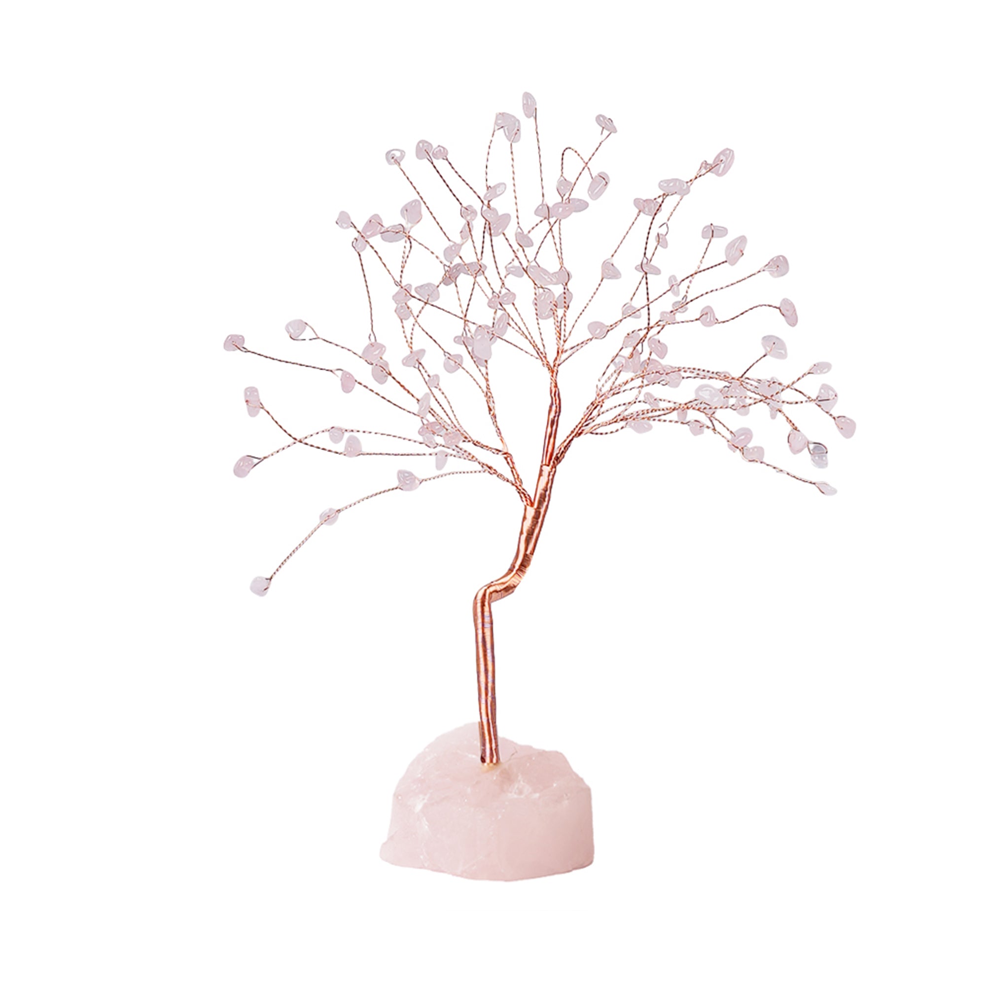 Rose Quartz Crystal Tree with Raw Rose Quartz – Large, for Vastu