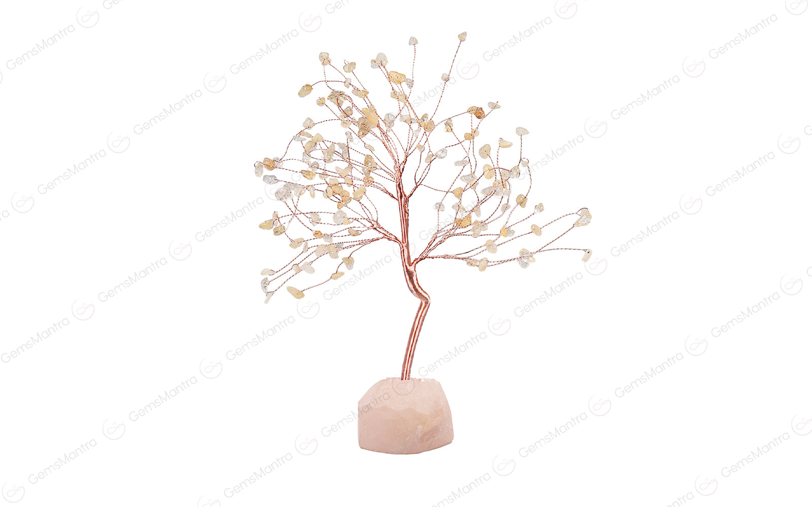 Citrine With Raw Rose Quartz Large Tree